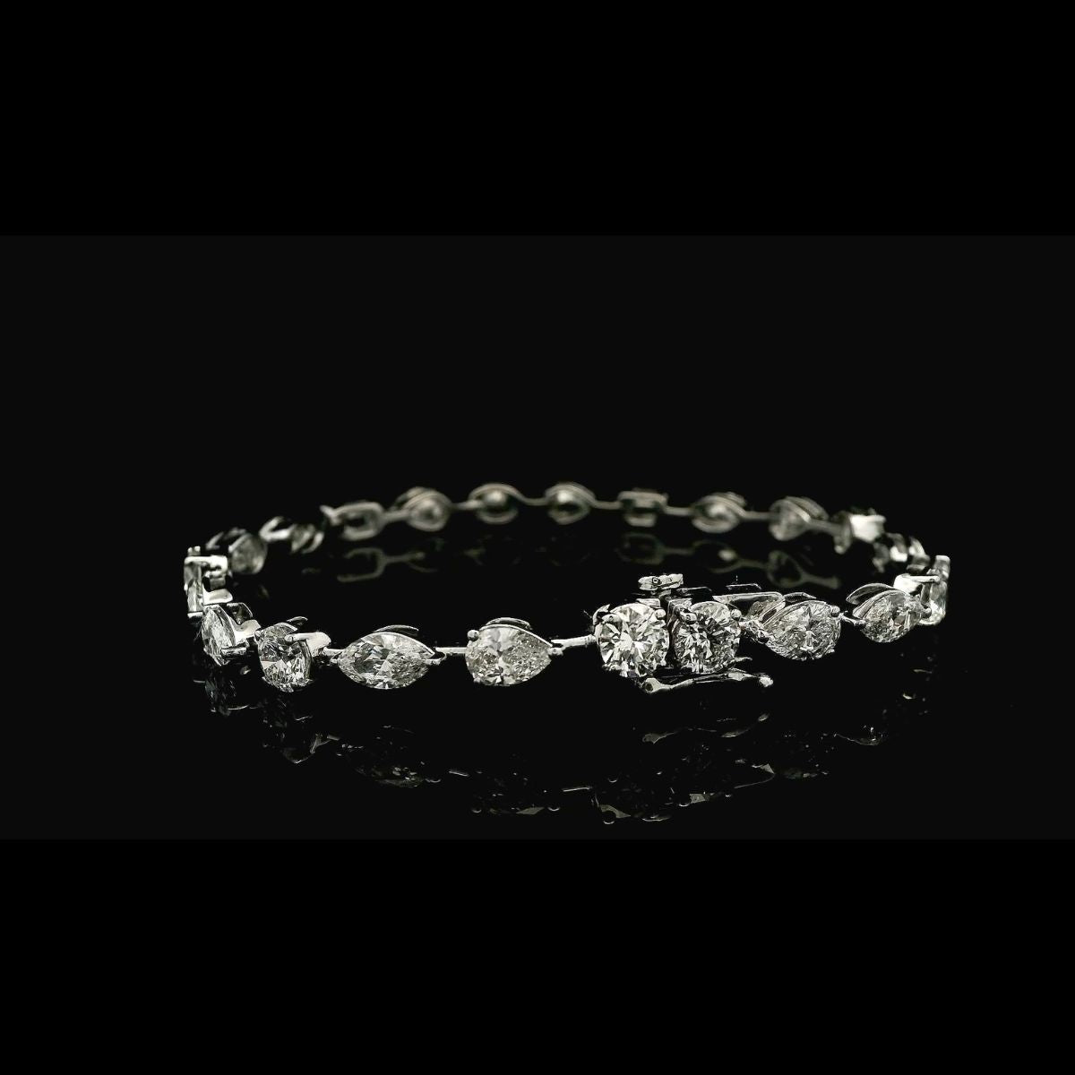 Elegant Fancy Shaped Diamond Bracelet