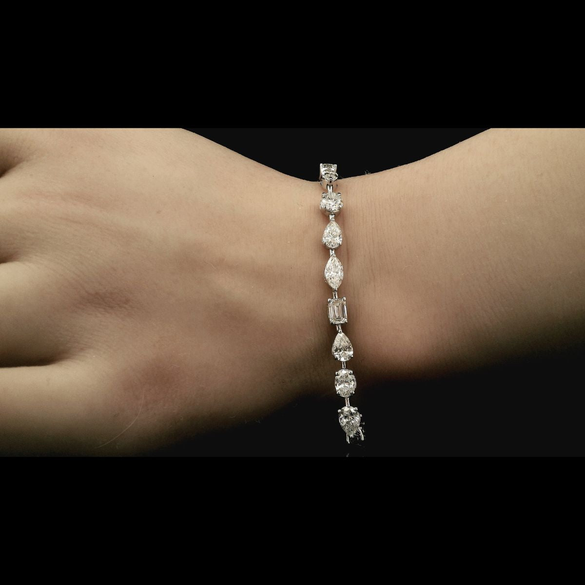 Elegant Fancy Shaped Diamond Bracelet