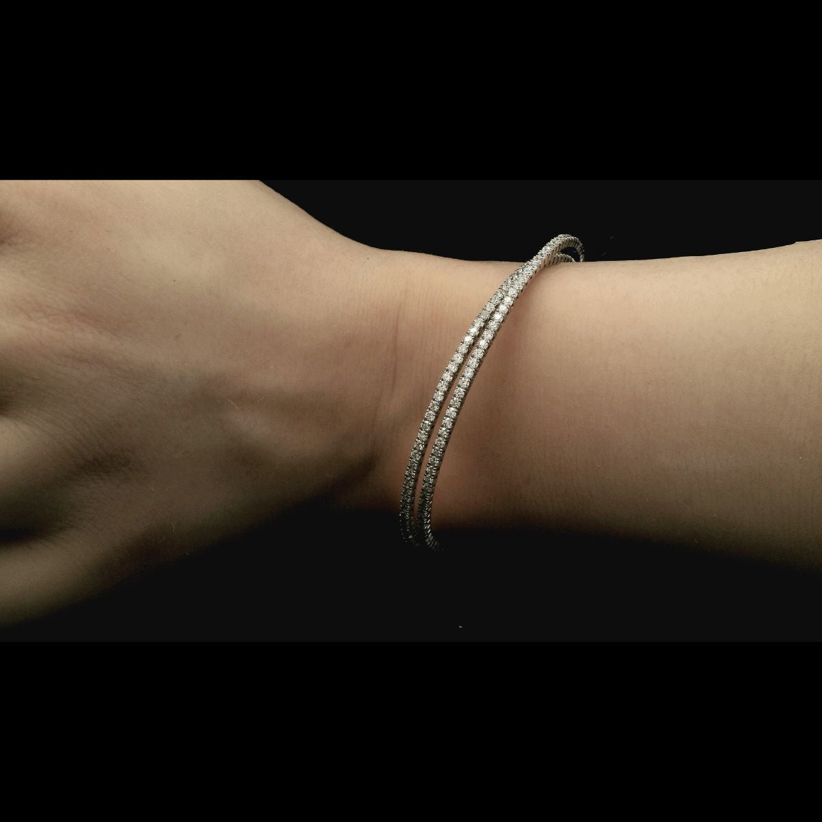 Double Diamond Tennis Bangle