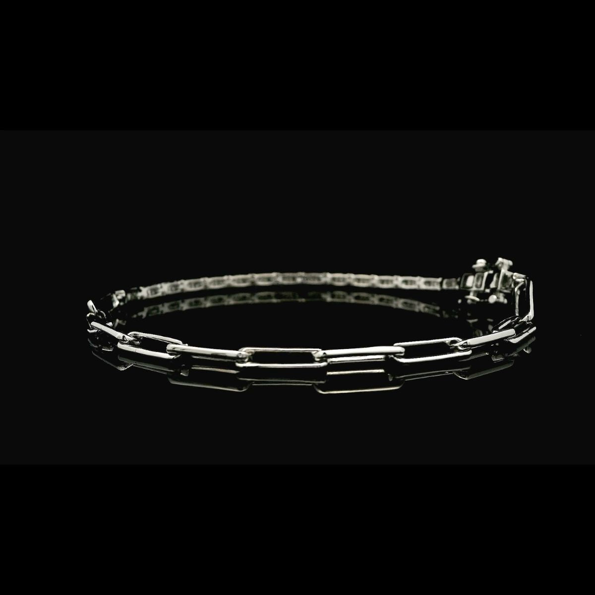 Paper Clip Diamond Tennis Bracelet