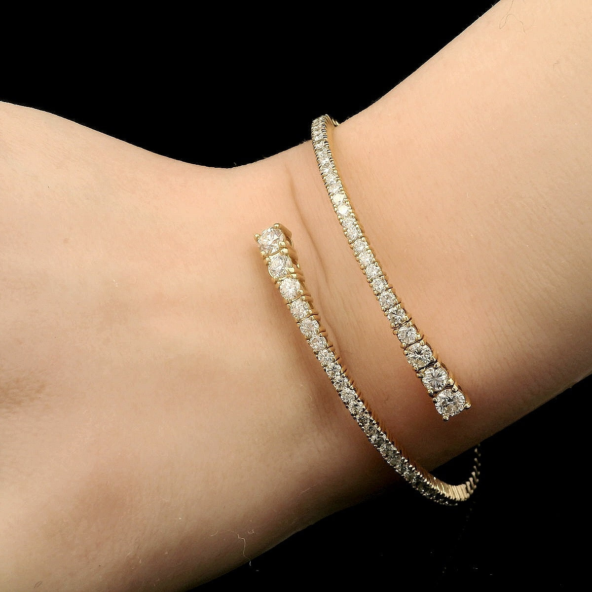 Diamond Tennis Parallel Bangle