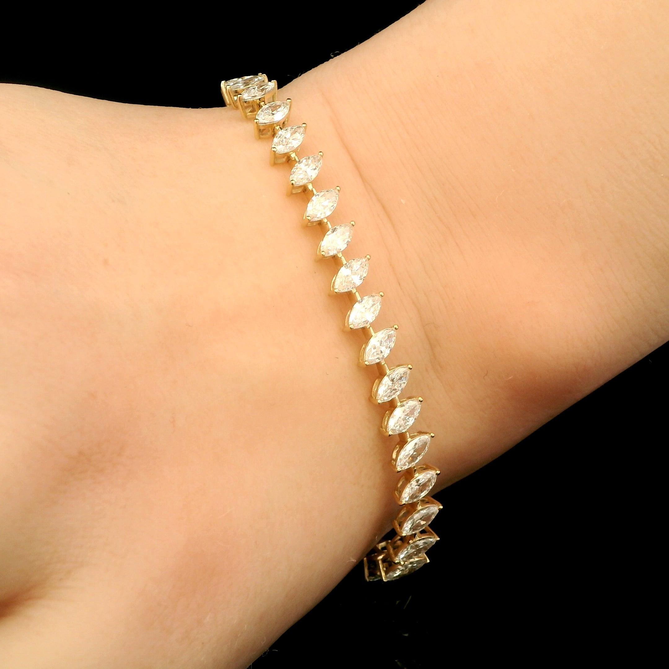 Marquise diamond tennis bracelet