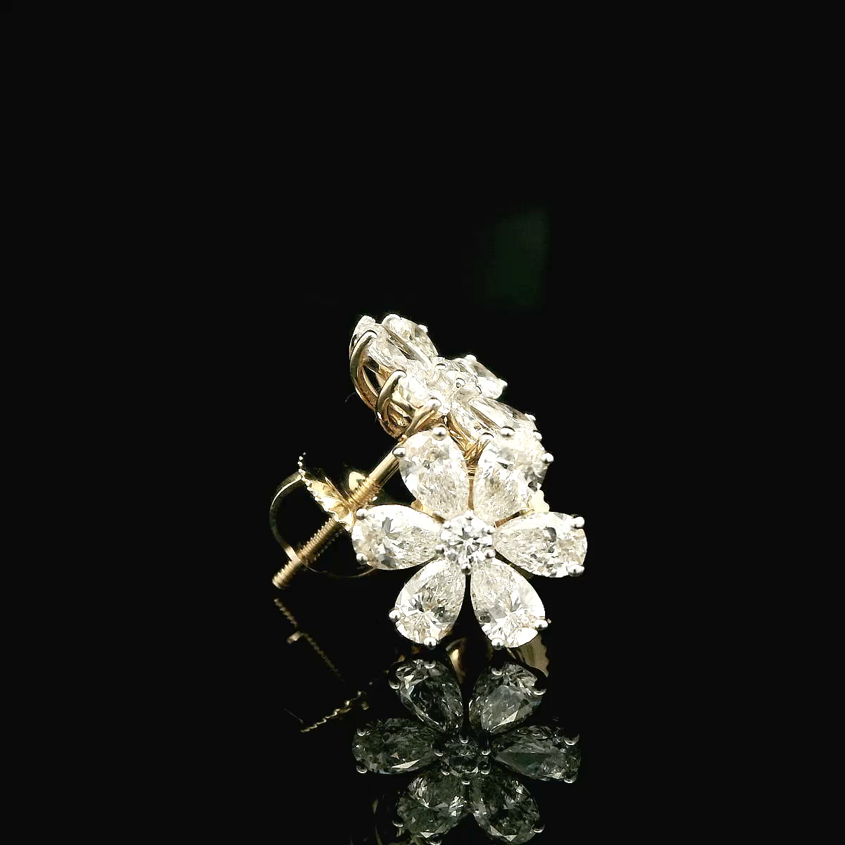 Elegant Floral Diamond Earrings