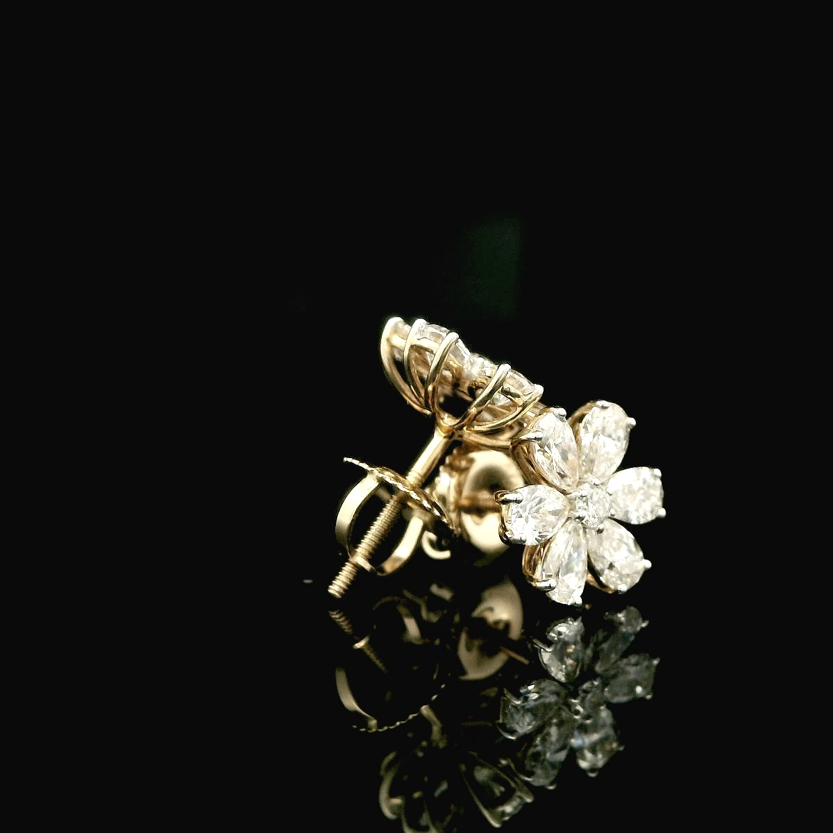 Elegant Floral Diamond Earrings