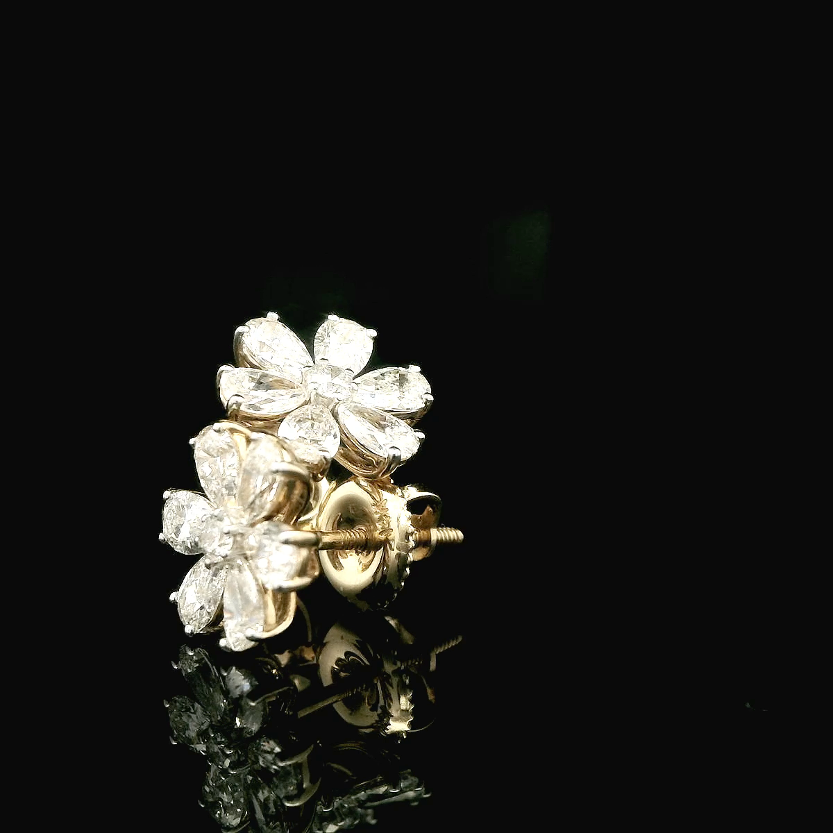 Elegant Floral Diamond Earrings