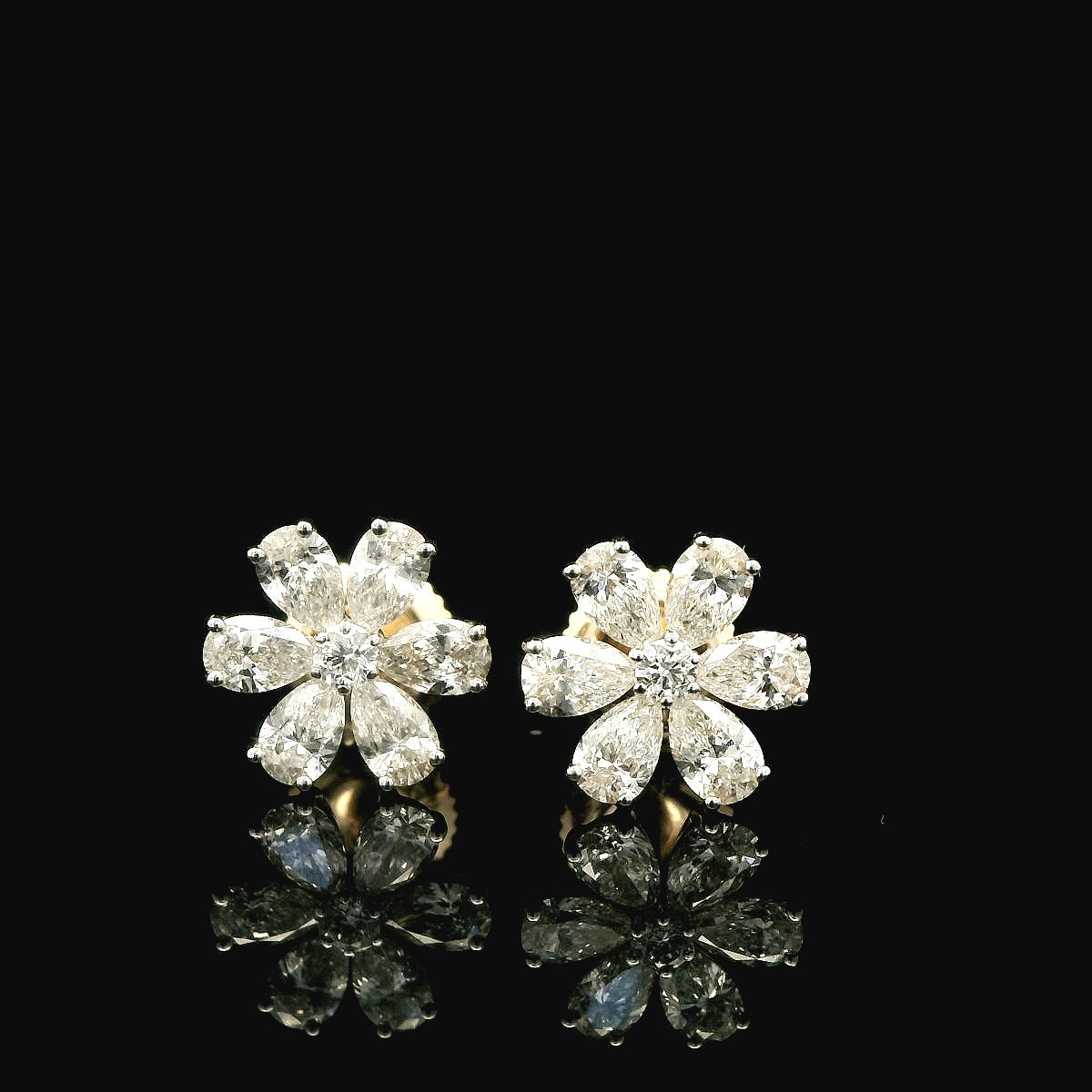 Elegant Floral Diamond Earrings
