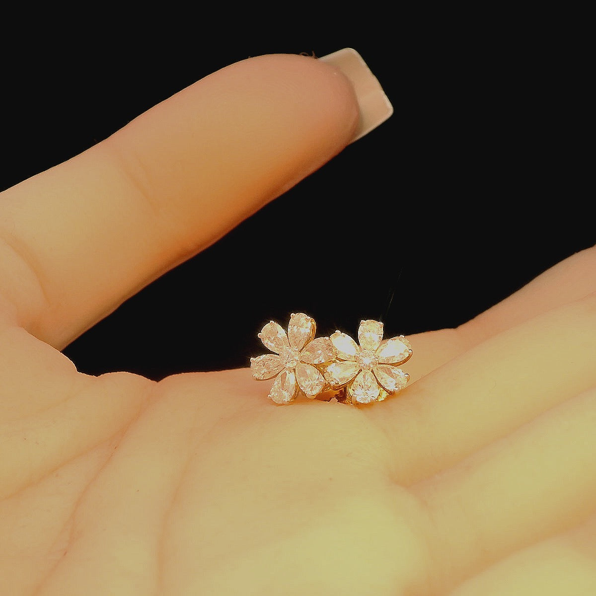 Elegant Floral Diamond Earrings
