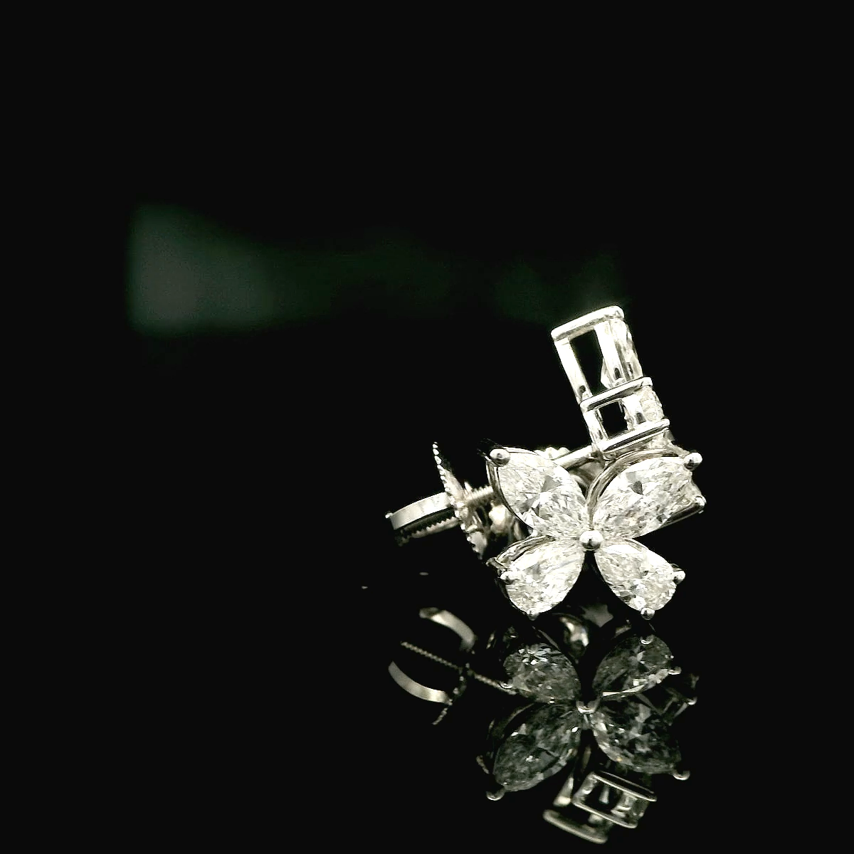 Elegant Diamond Butterfly Earrings