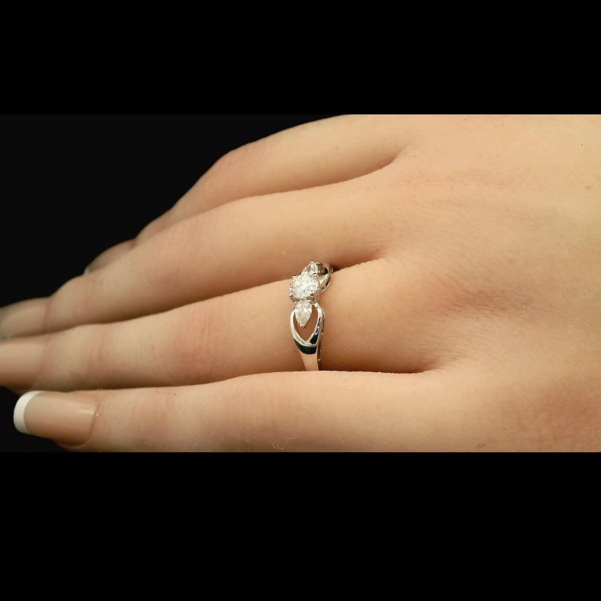 Elegant Three Diamond Engagement Ring