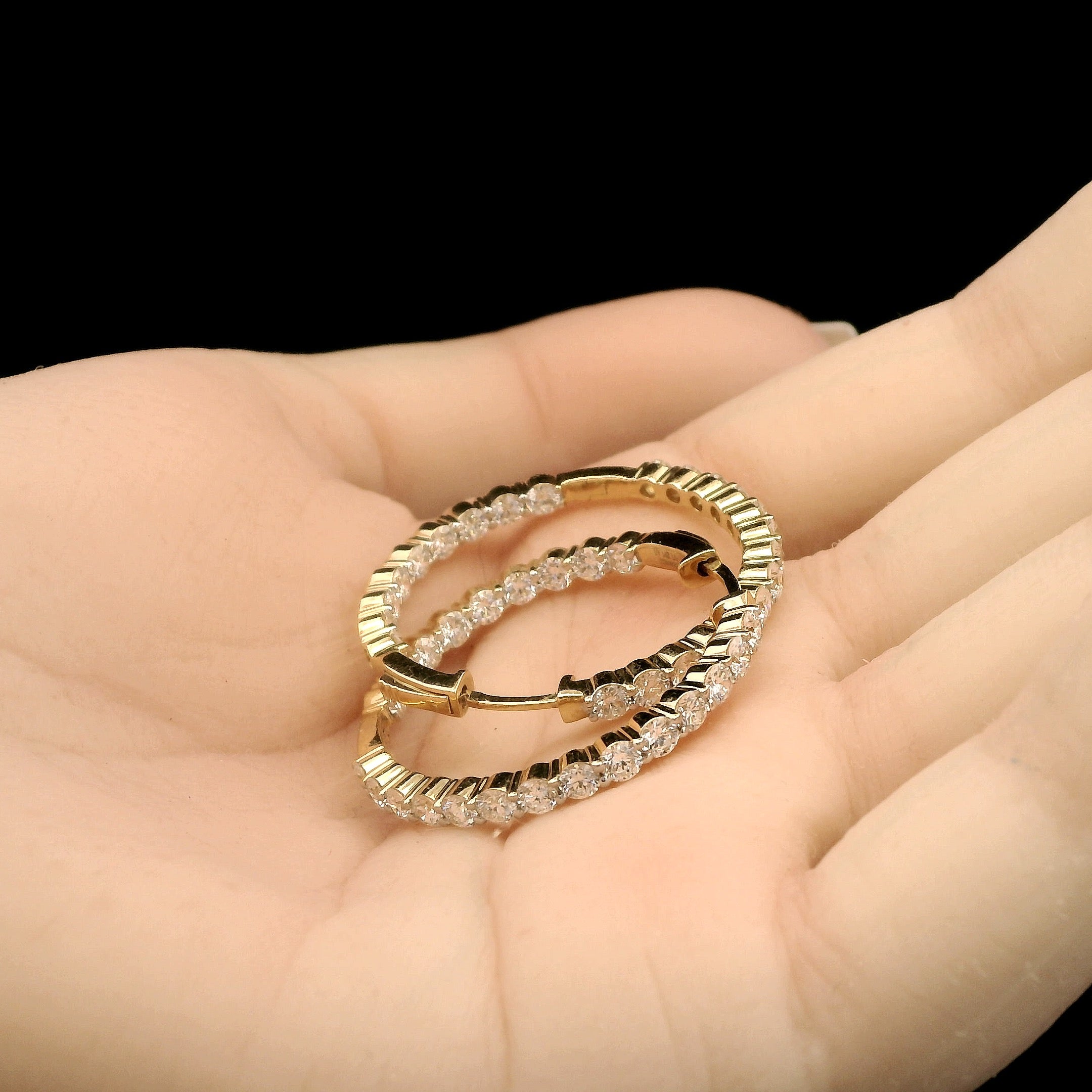 Sparkly Diamond Hoops