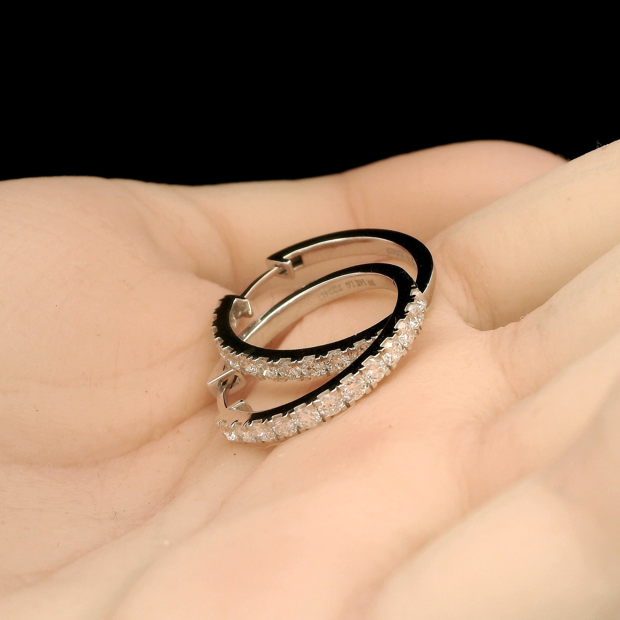 Luxury Diamond Hoops Medium Size
