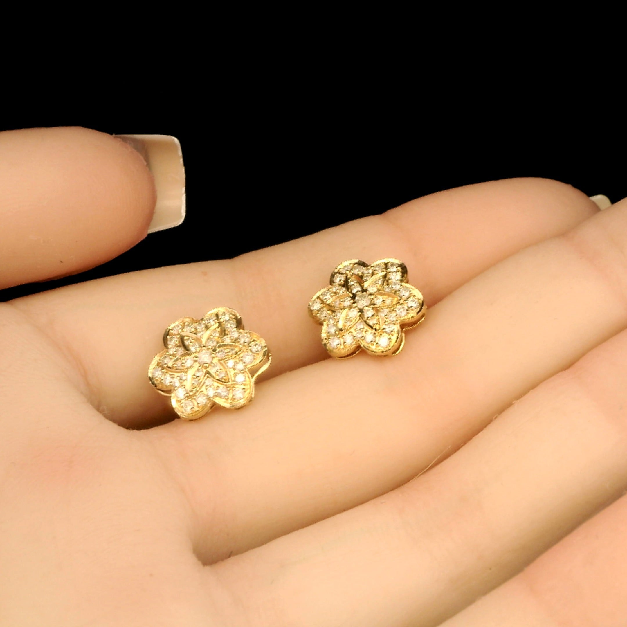 Golden Blossom Diamond Earrings
