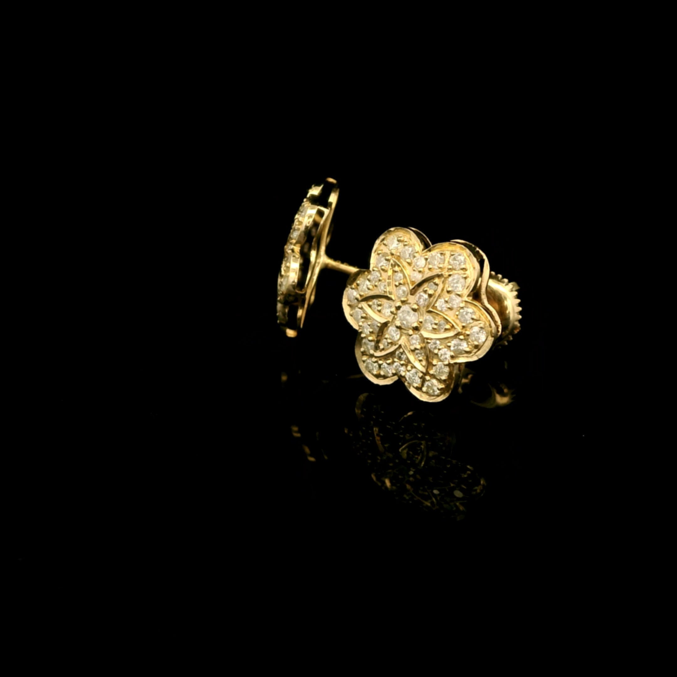 Golden Blossom Diamond Earrings