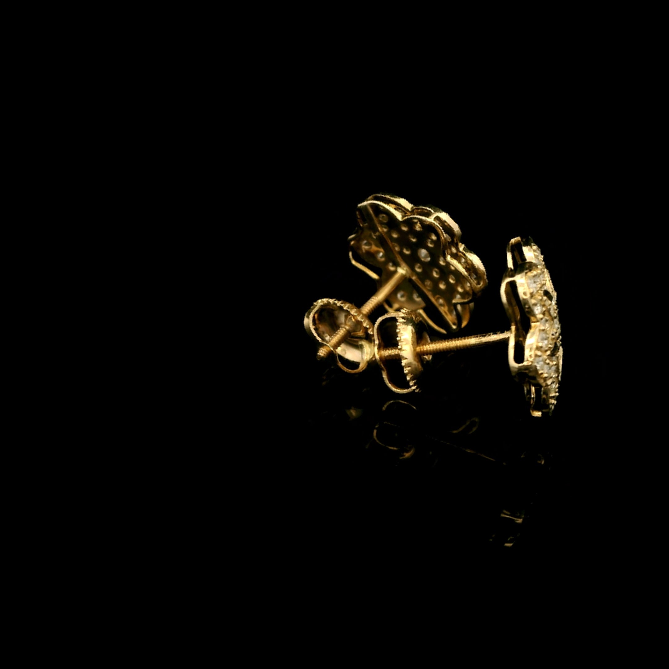 Golden Blossom Diamond Earrings