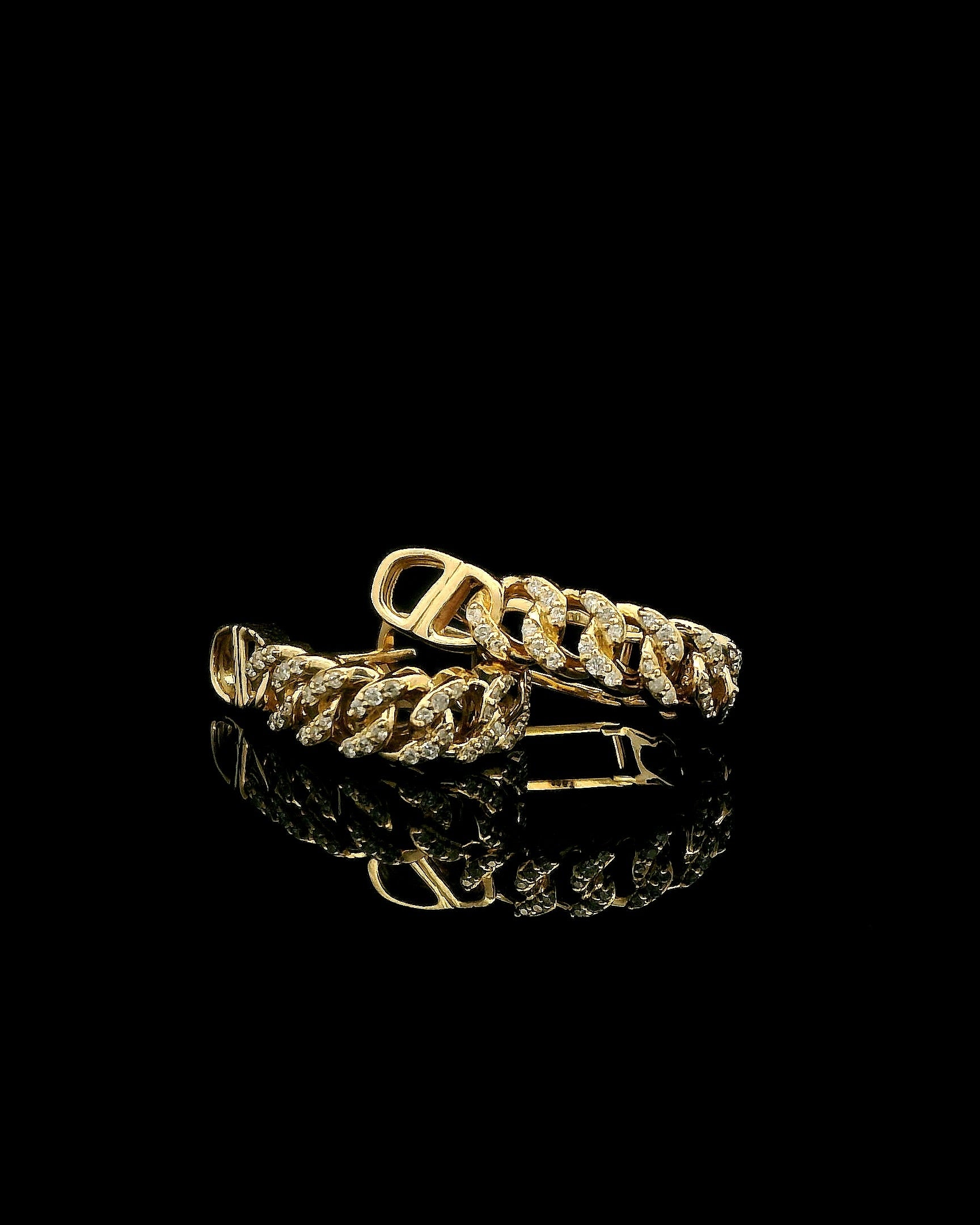 Havana Glow Natural Diamond Cuban Hoops