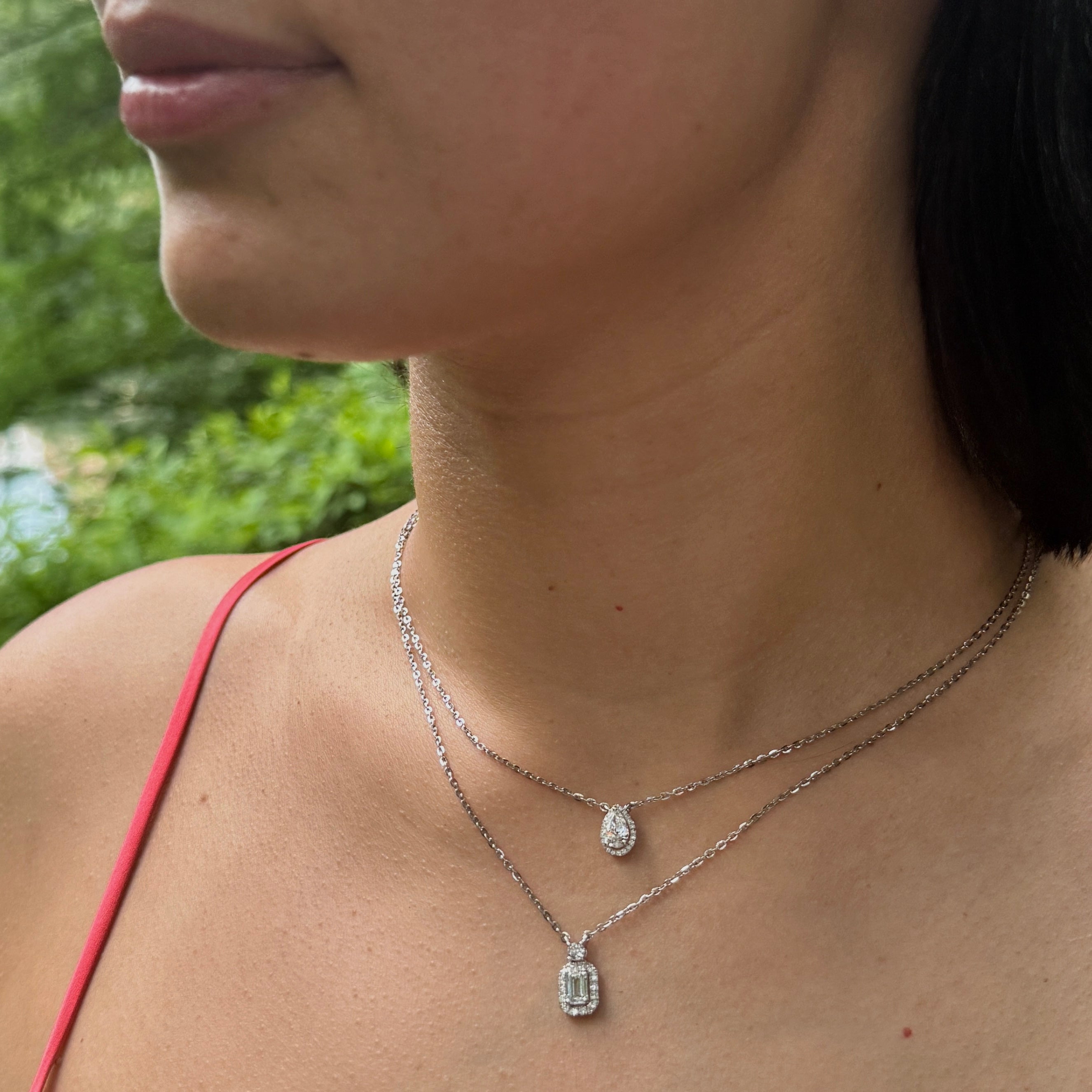 The Teardrop of Light Necklace Pear Shape Diamond Pendant by MaMel Lux