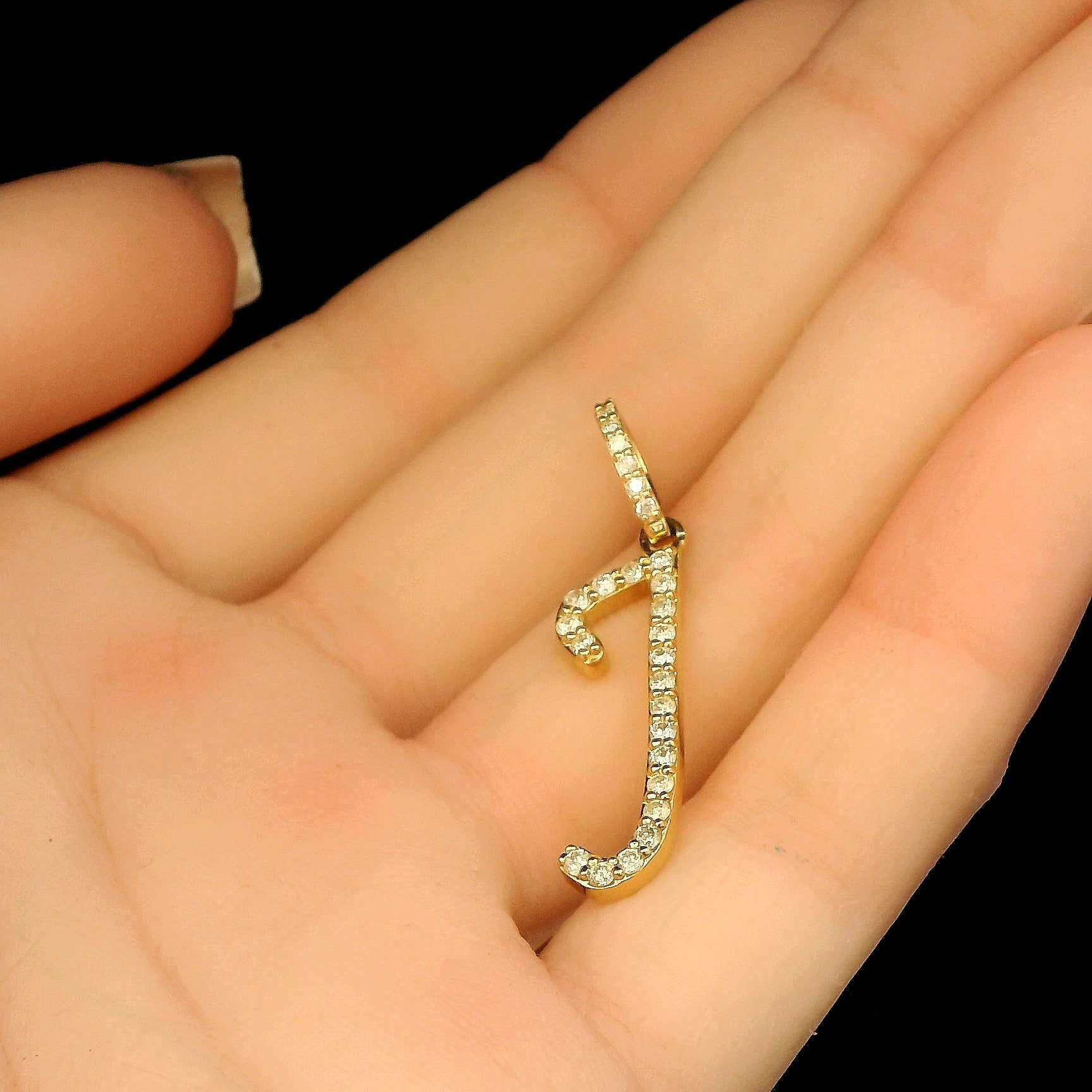 Initial J Natural Diamond Pendant