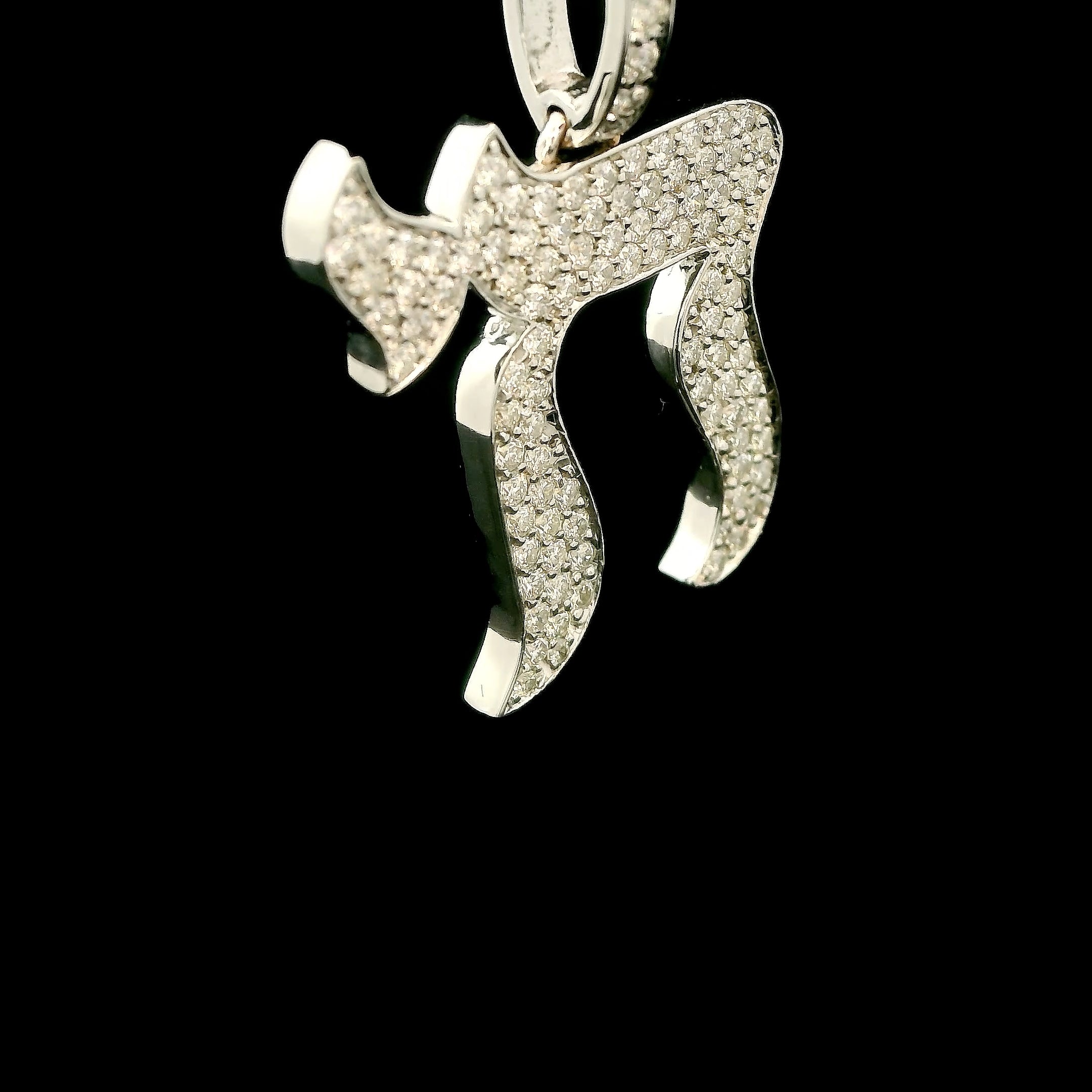 Medium Gold and Diamond Chai Pendant