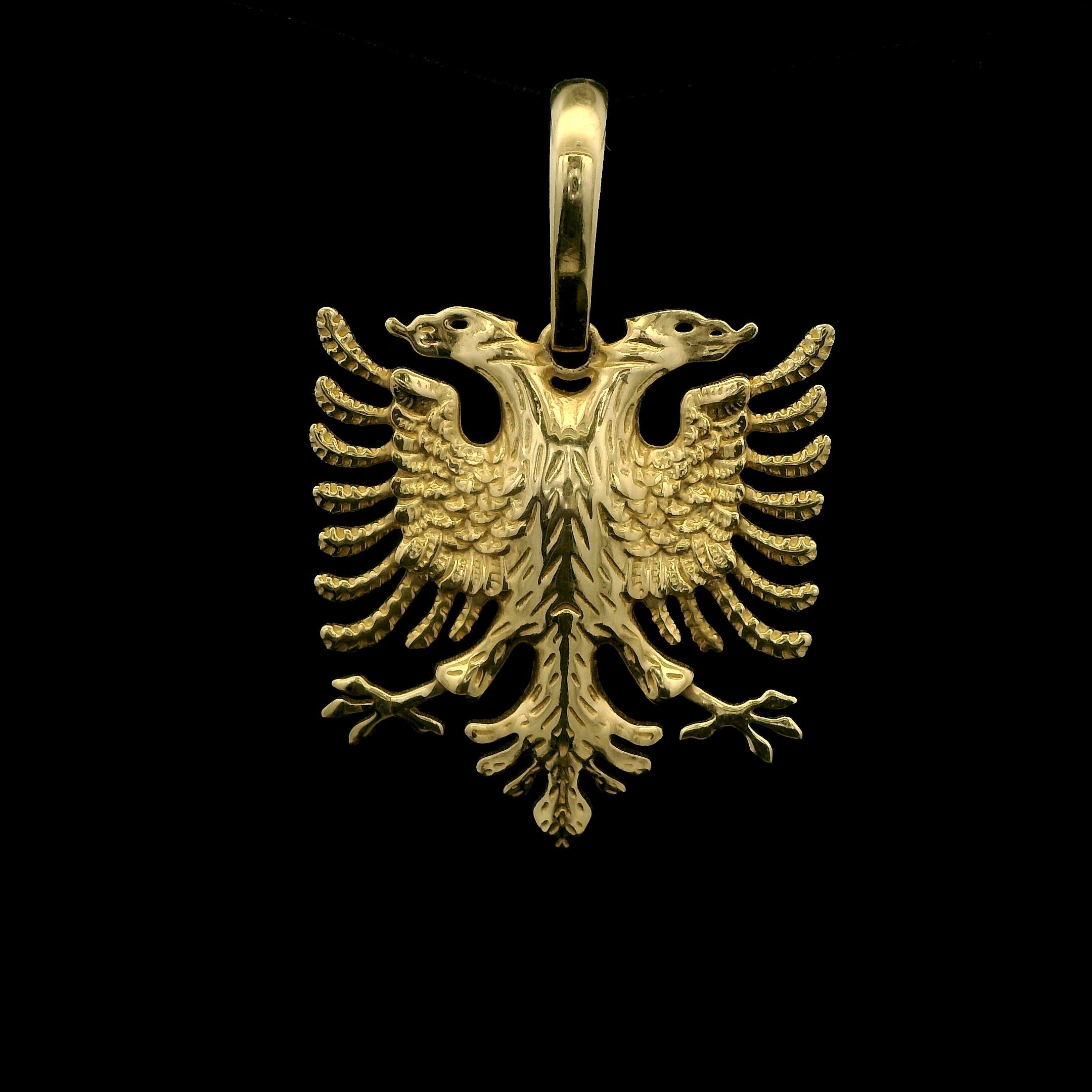 Medium Albanian eagle gold pendant
