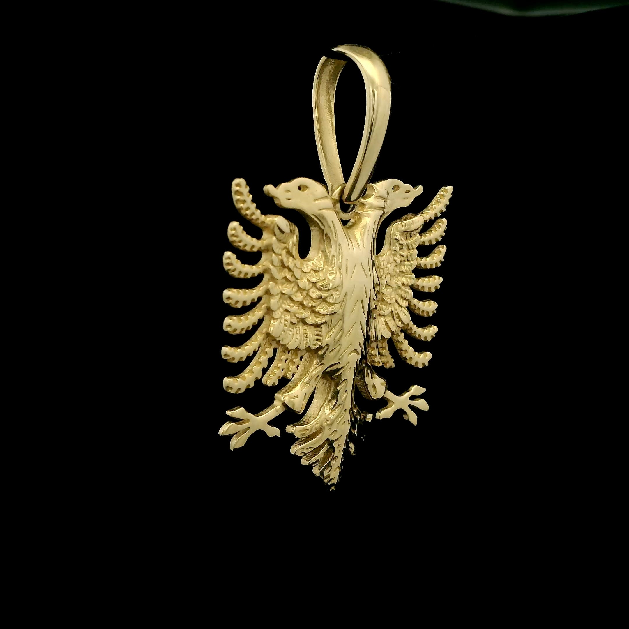 Medium Albanian eagle gold pendant