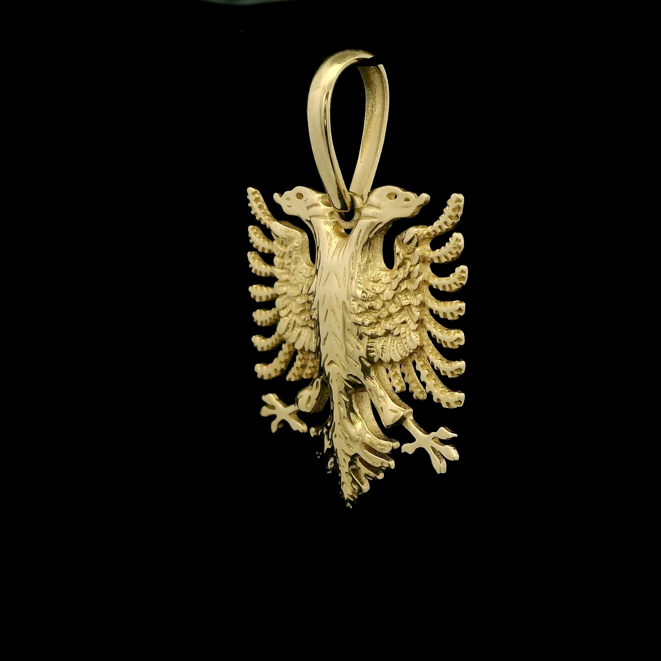 Medium Albanian eagle gold pendant