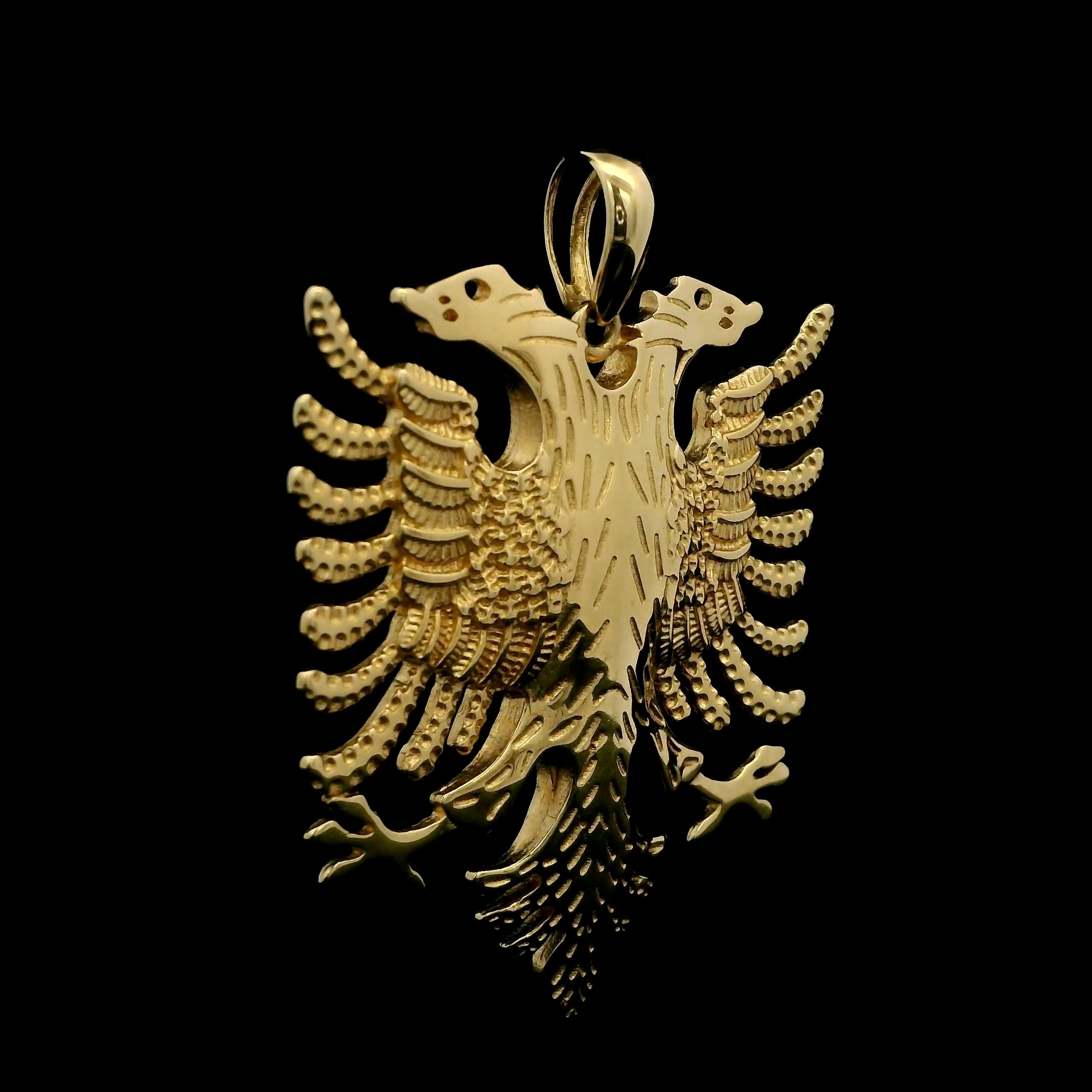 Large Albanian eagle gold pendant