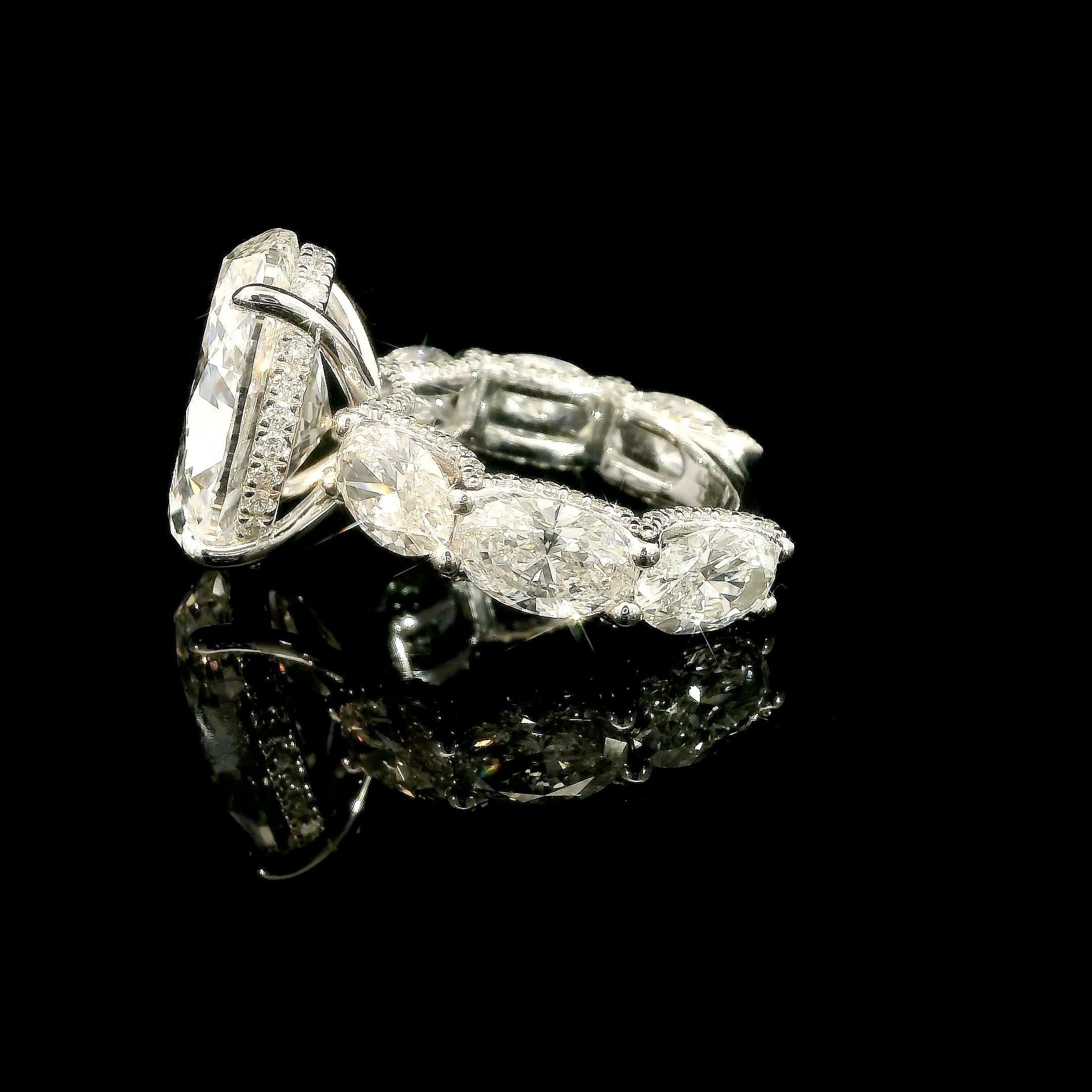 Ultimate luxury oval engagement ring 10 carat center diamond