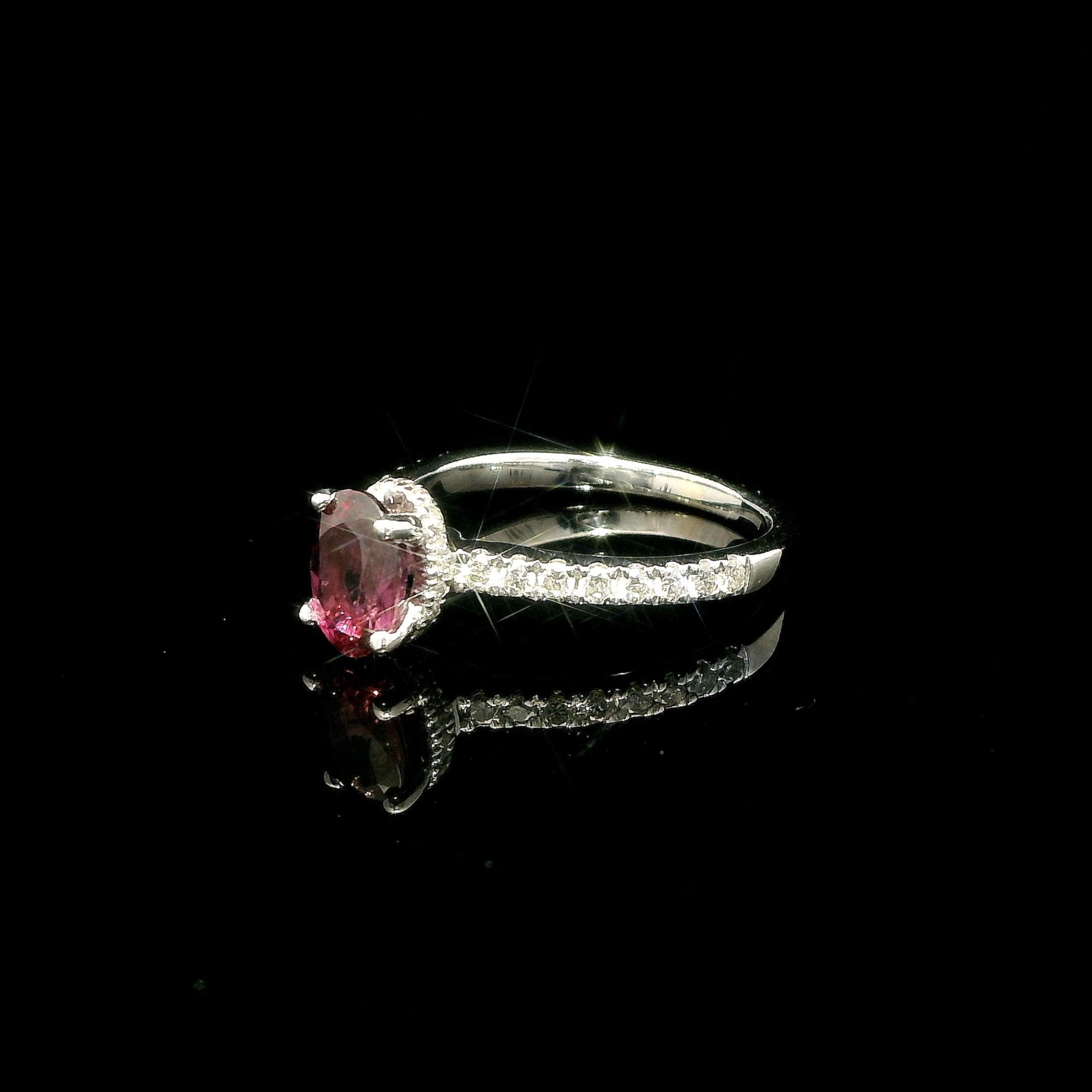 Raspberry Purple Sapphire Diamond Ring