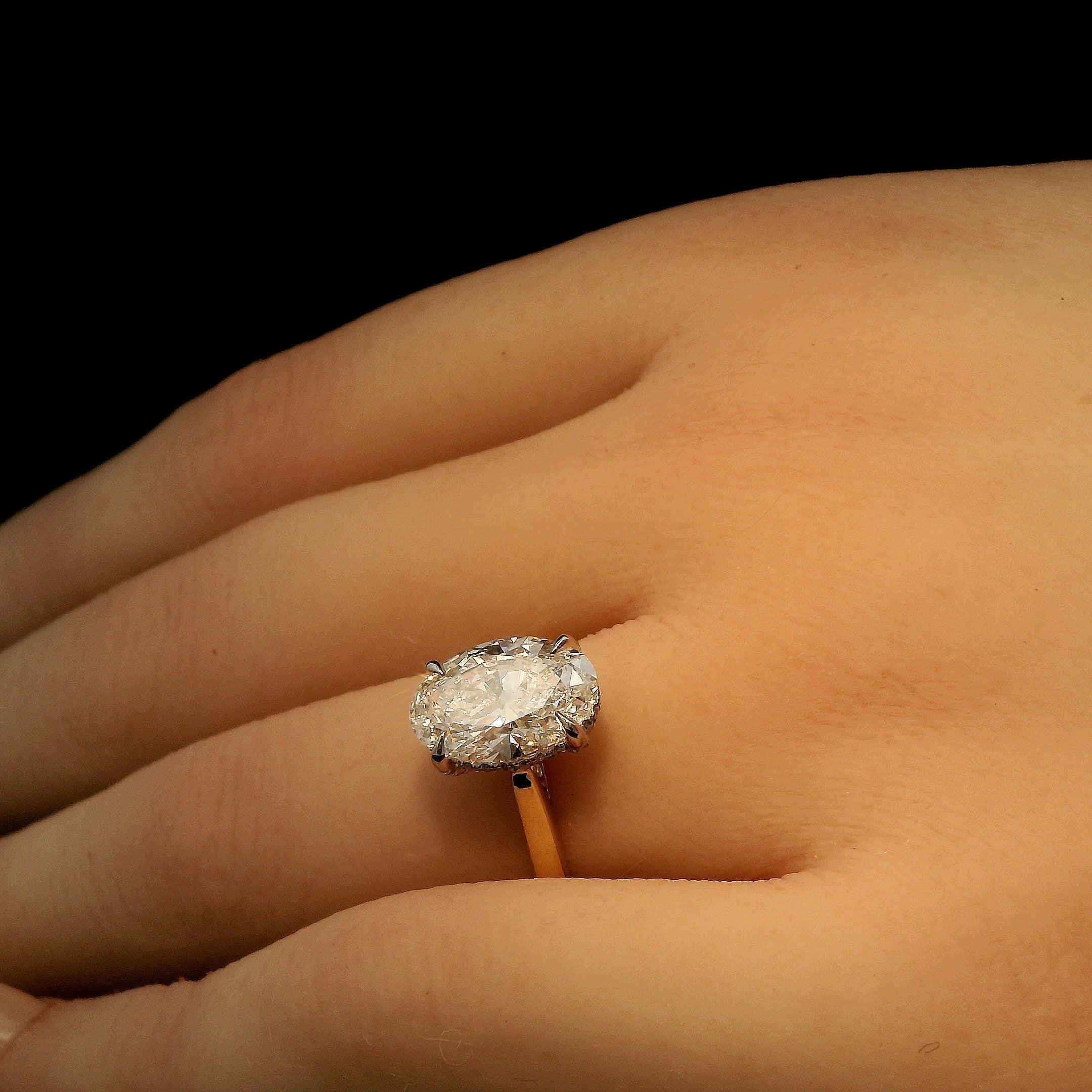 2.5 ct Oval Diamond Two Tone Engagement Ring