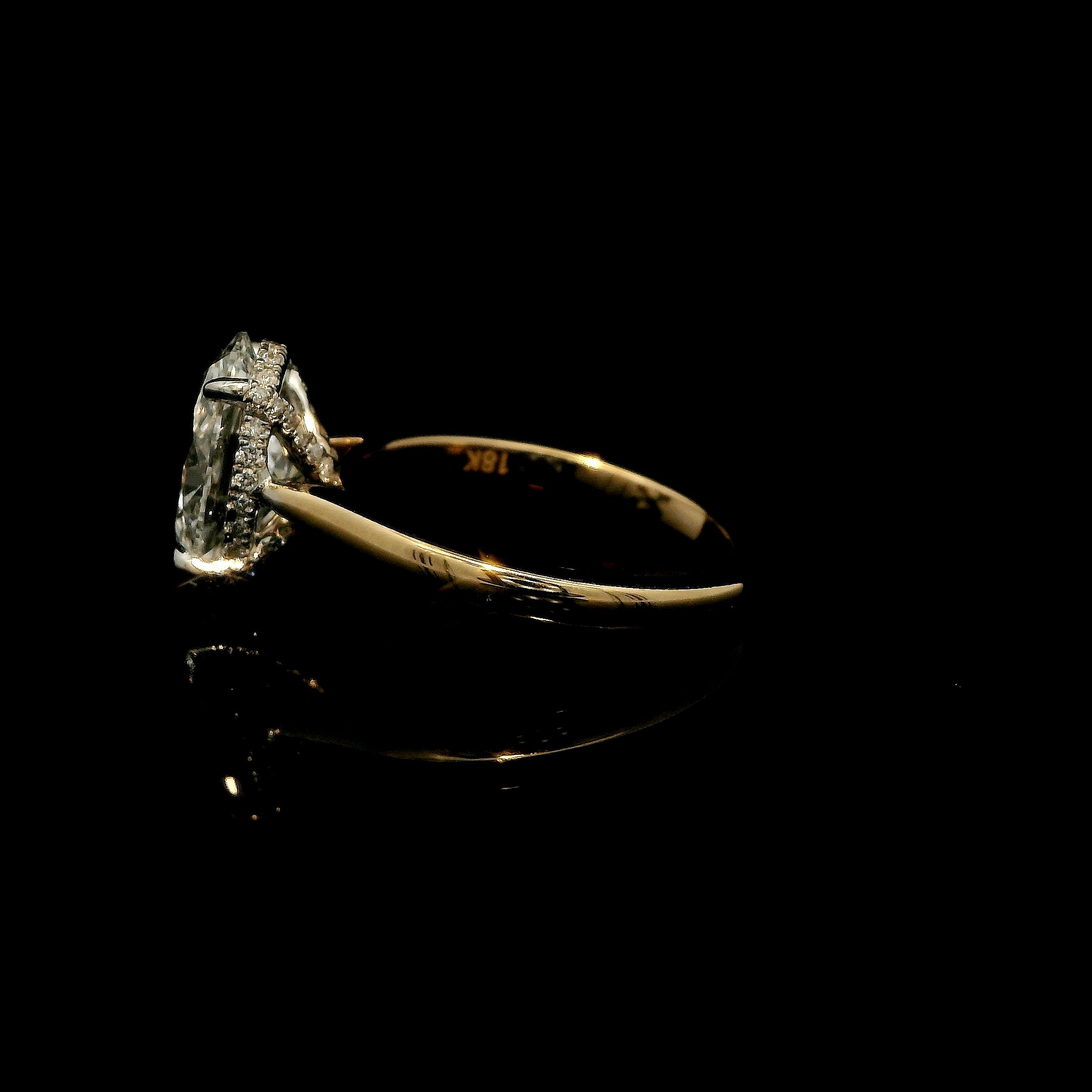 2.5 ct Oval Diamond Two Tone Engagement Ring