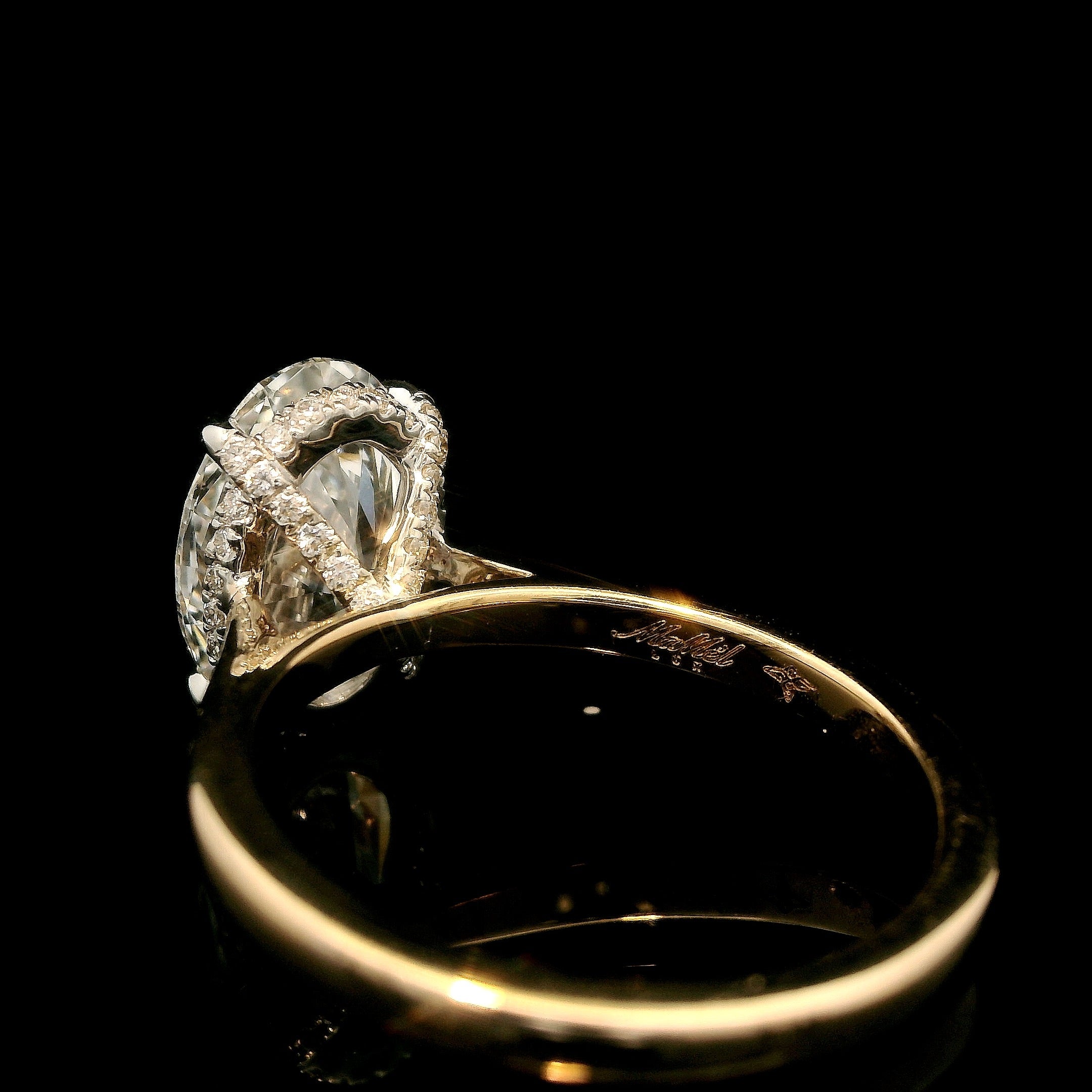 2.5 ct Oval Diamond Two Tone Engagement Ring