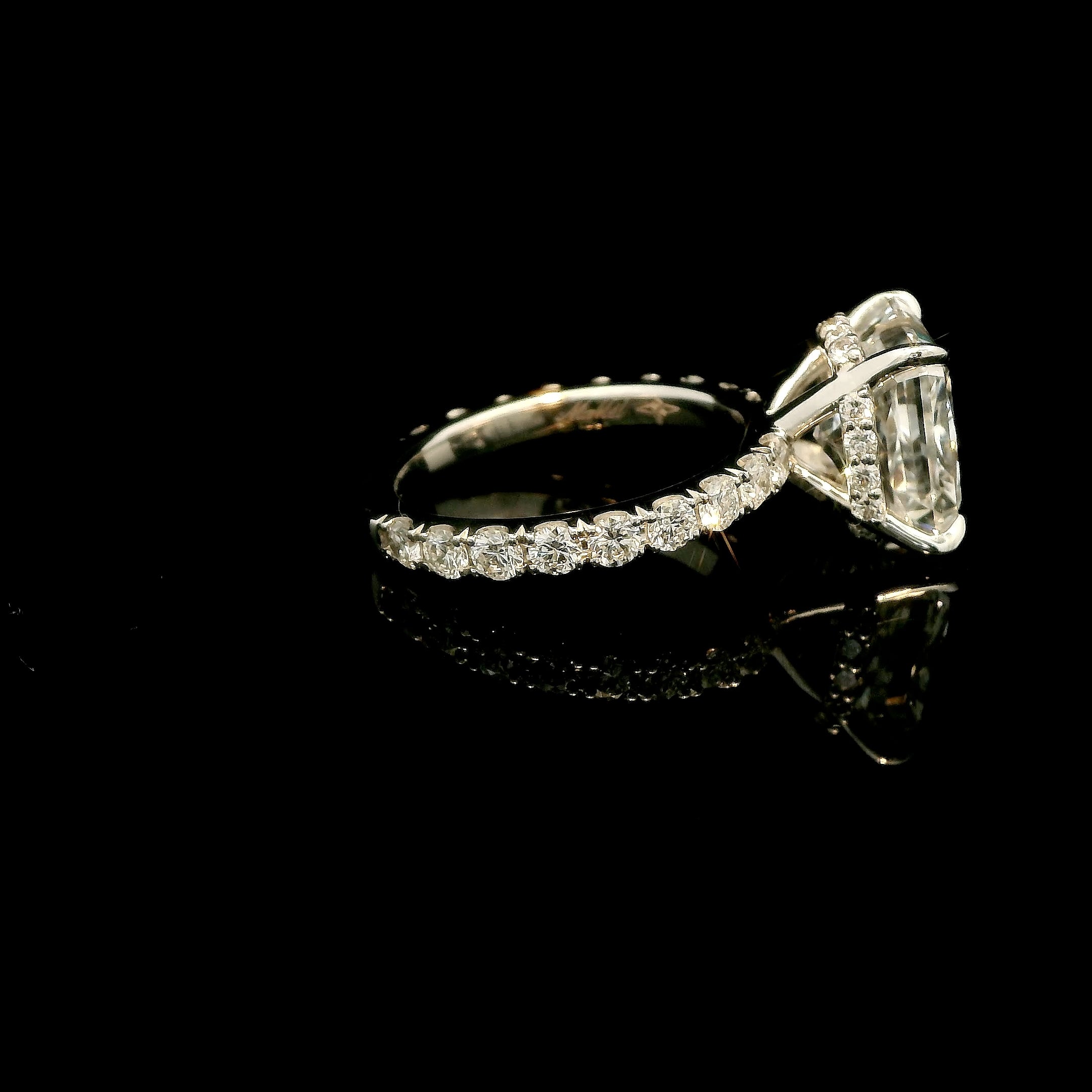 MaMél Lux 6ct square Radiant Lab Grown Diamond Ring in Platinum