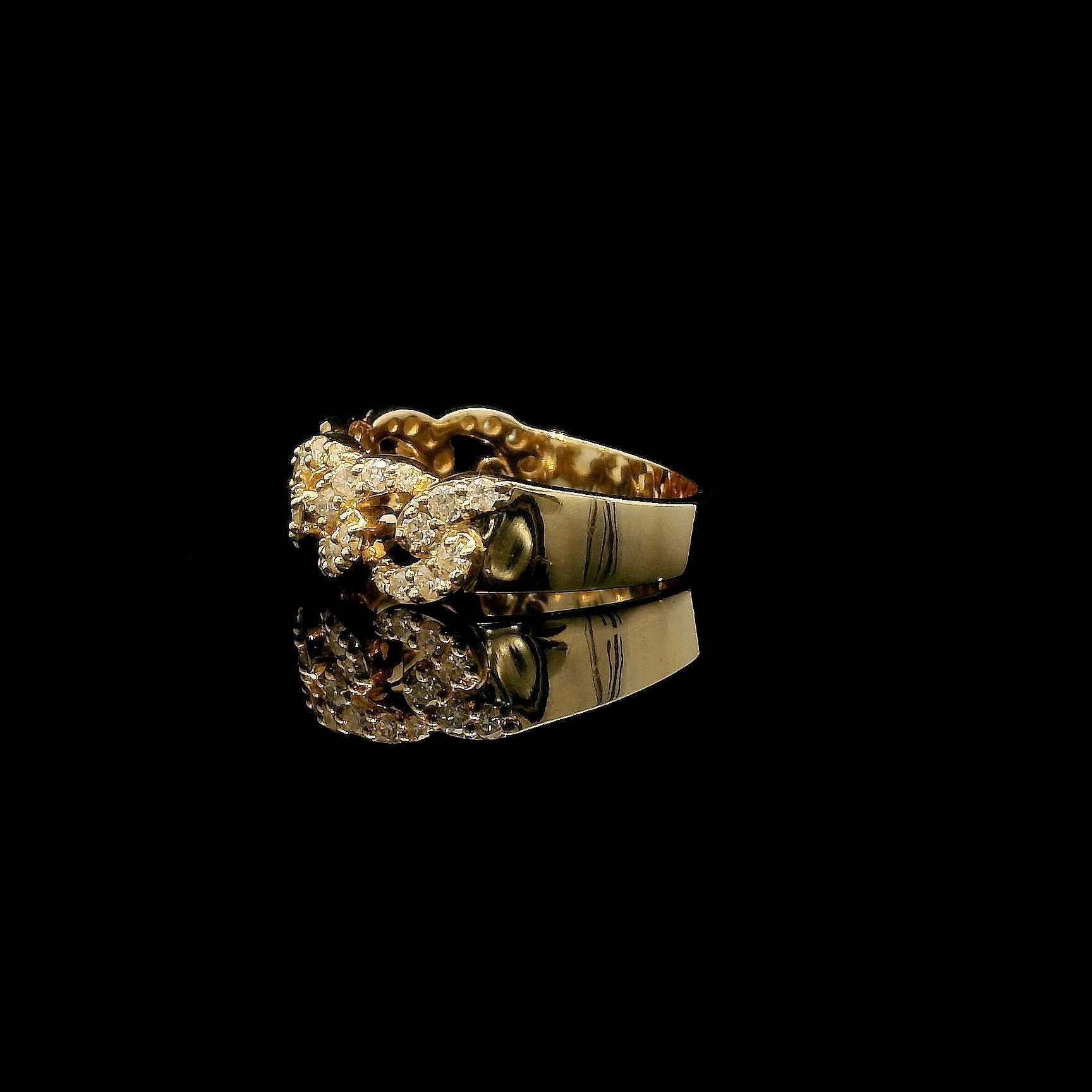 Natural Diamond Cuban Gold Band