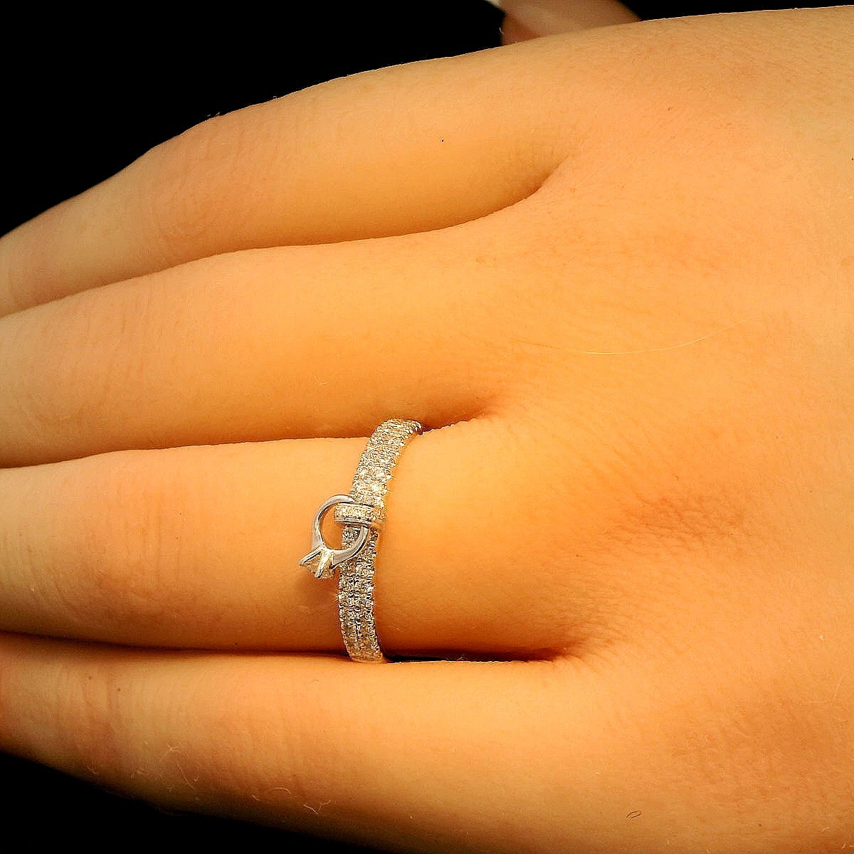 Diamond Promise Ring with Engagement Ring Charm