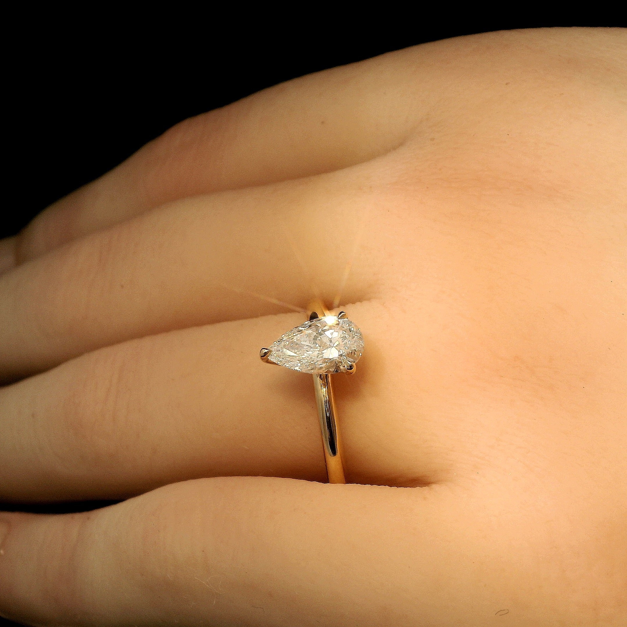 Elegant Drop of Happiness Engagement Ring