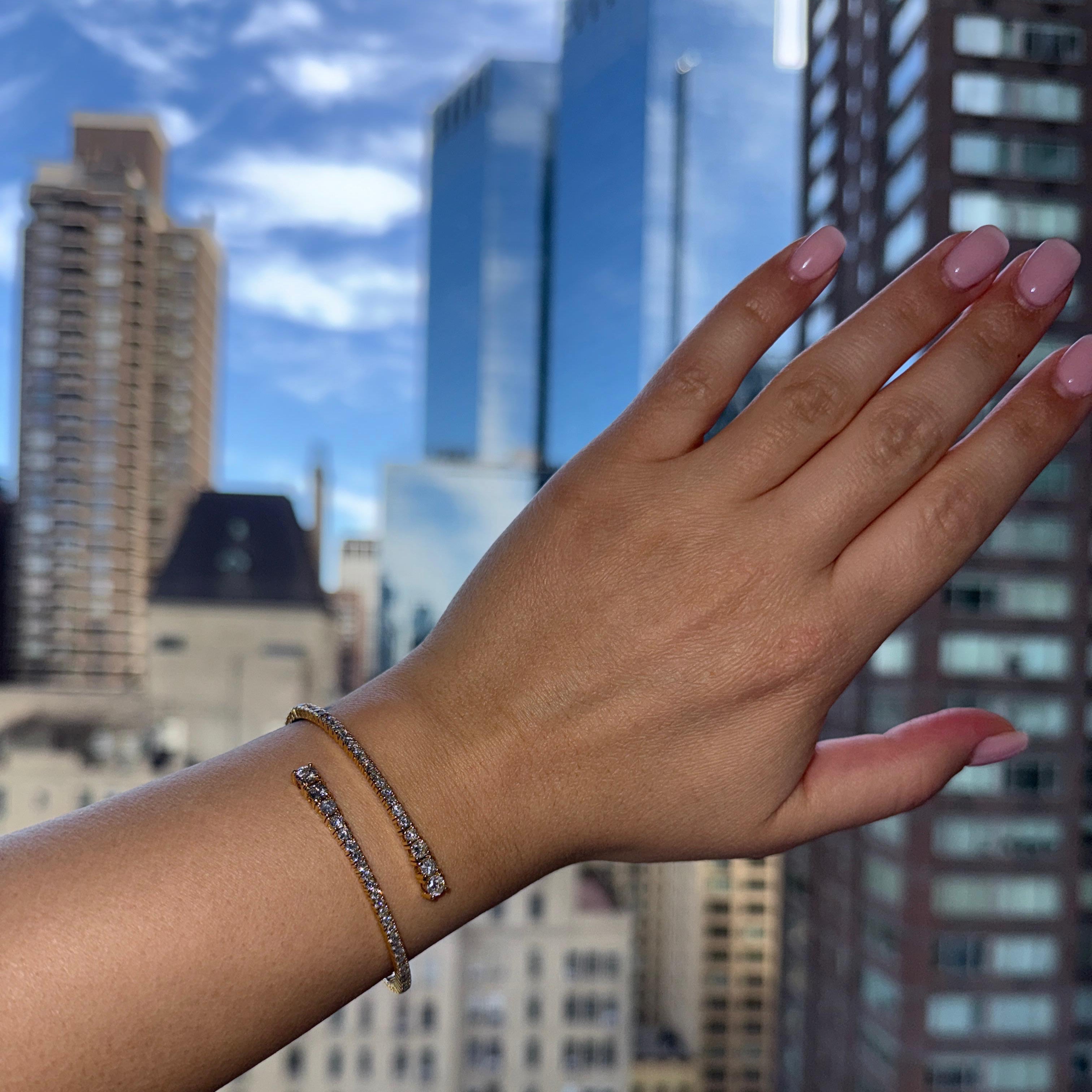 Diamond Tennis Parallel Bangle