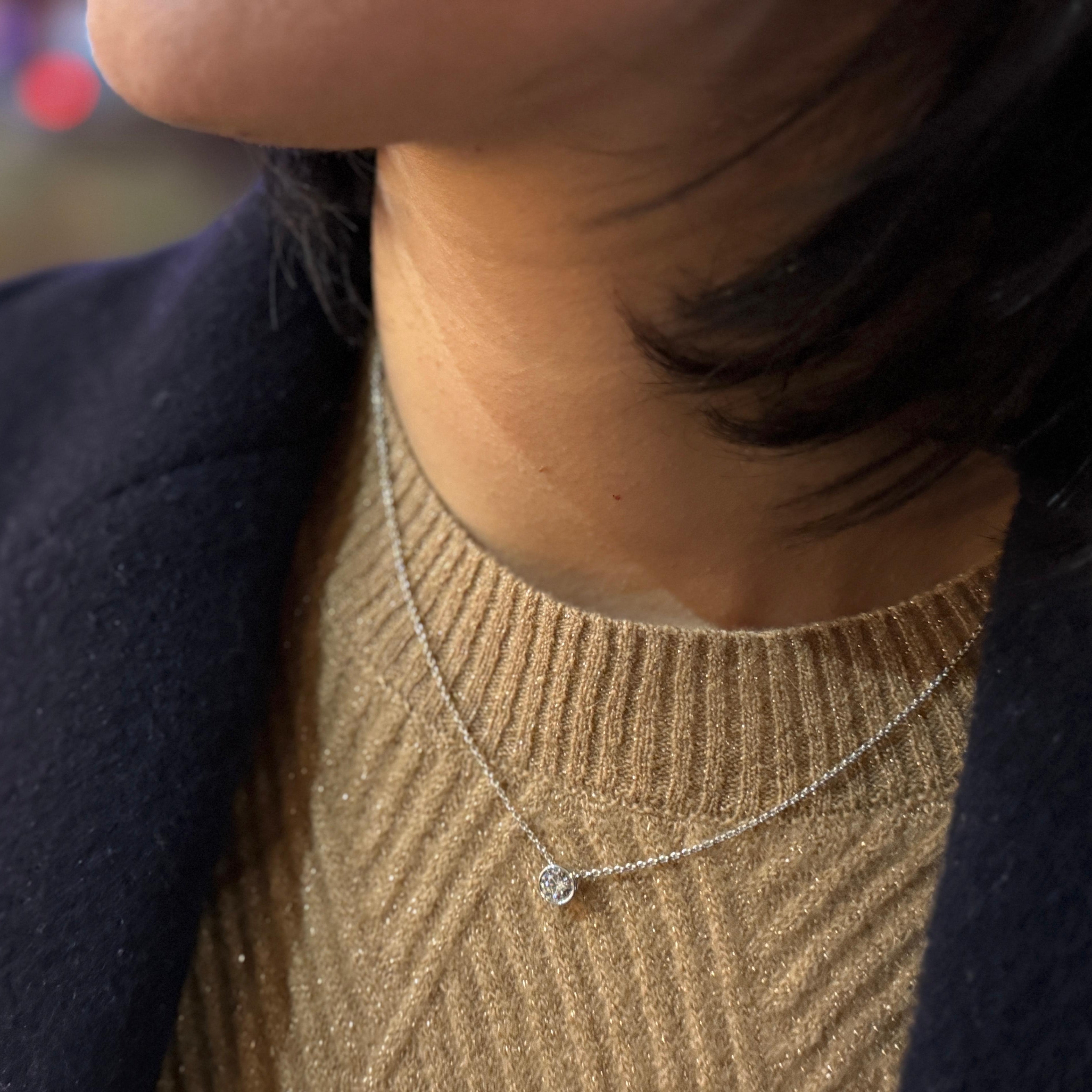 Elegant Bezel Diamond Pendant