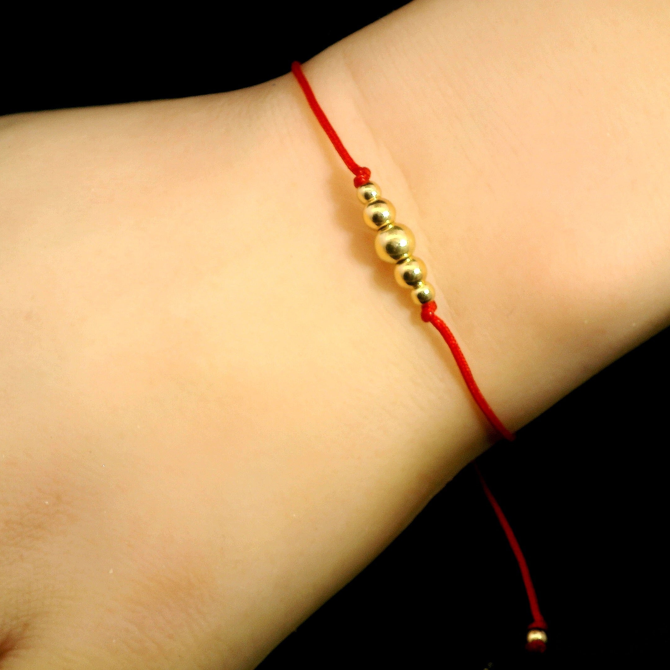 Gold Bead Adjustable String Bracelet