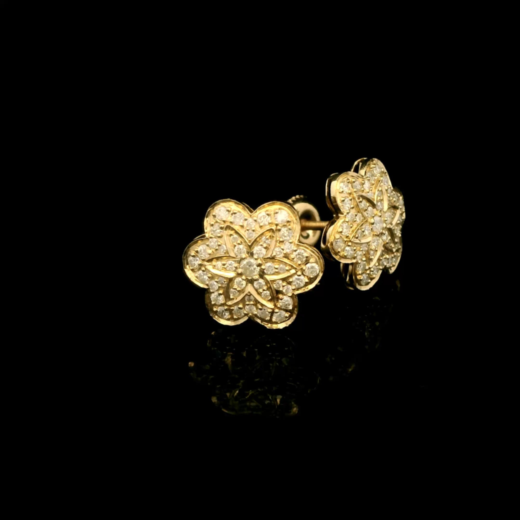 Golden Blossom Diamond Earrings