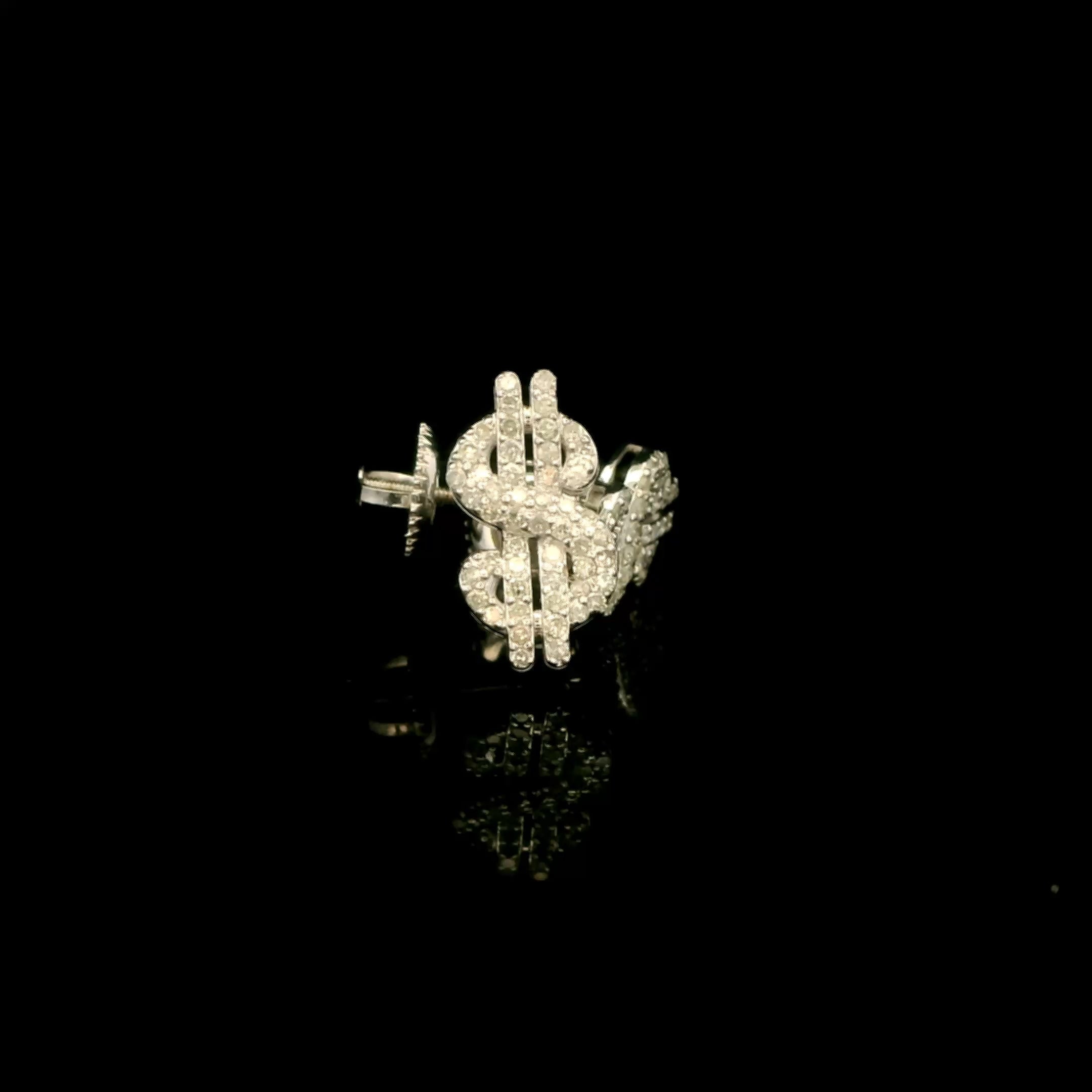Dollar sign ultimate boss diamond earrings