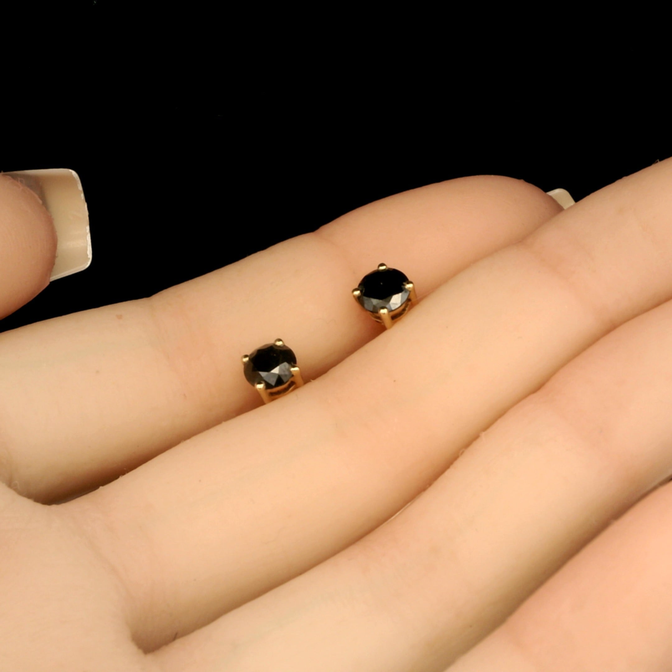 Black diamond studs