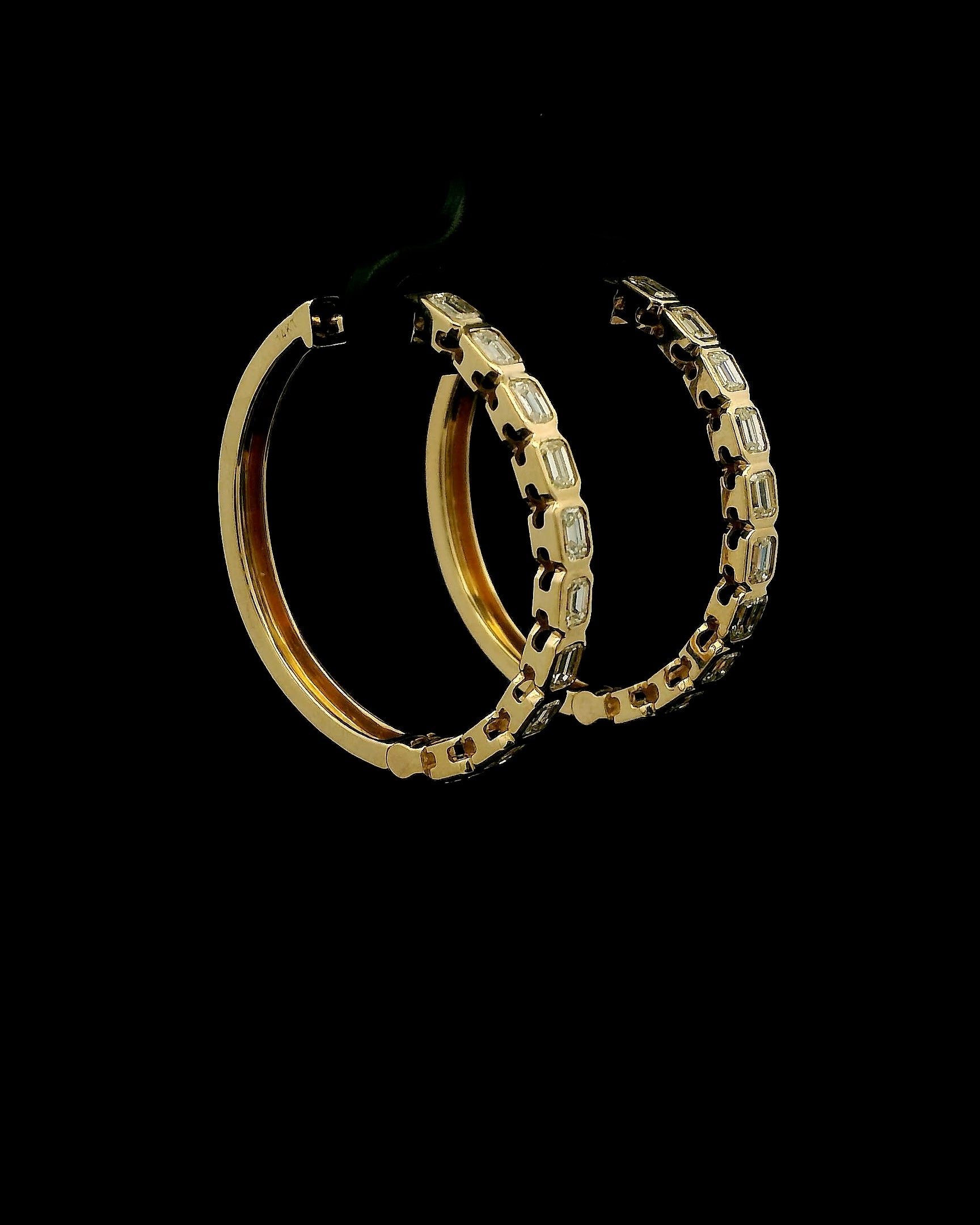 The Eternal Grace Natural Emerald-cut Diamond Hoops