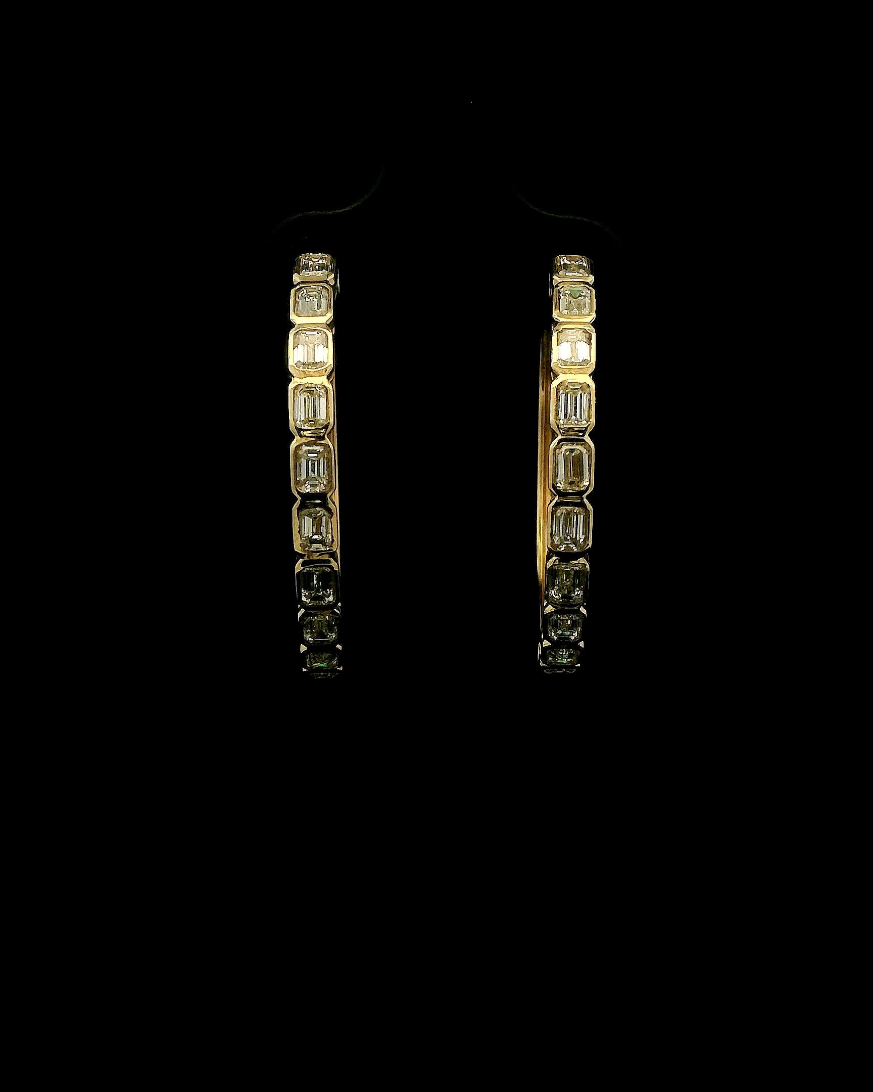 The Eternal Grace Natural Emerald-cut Diamond Hoops