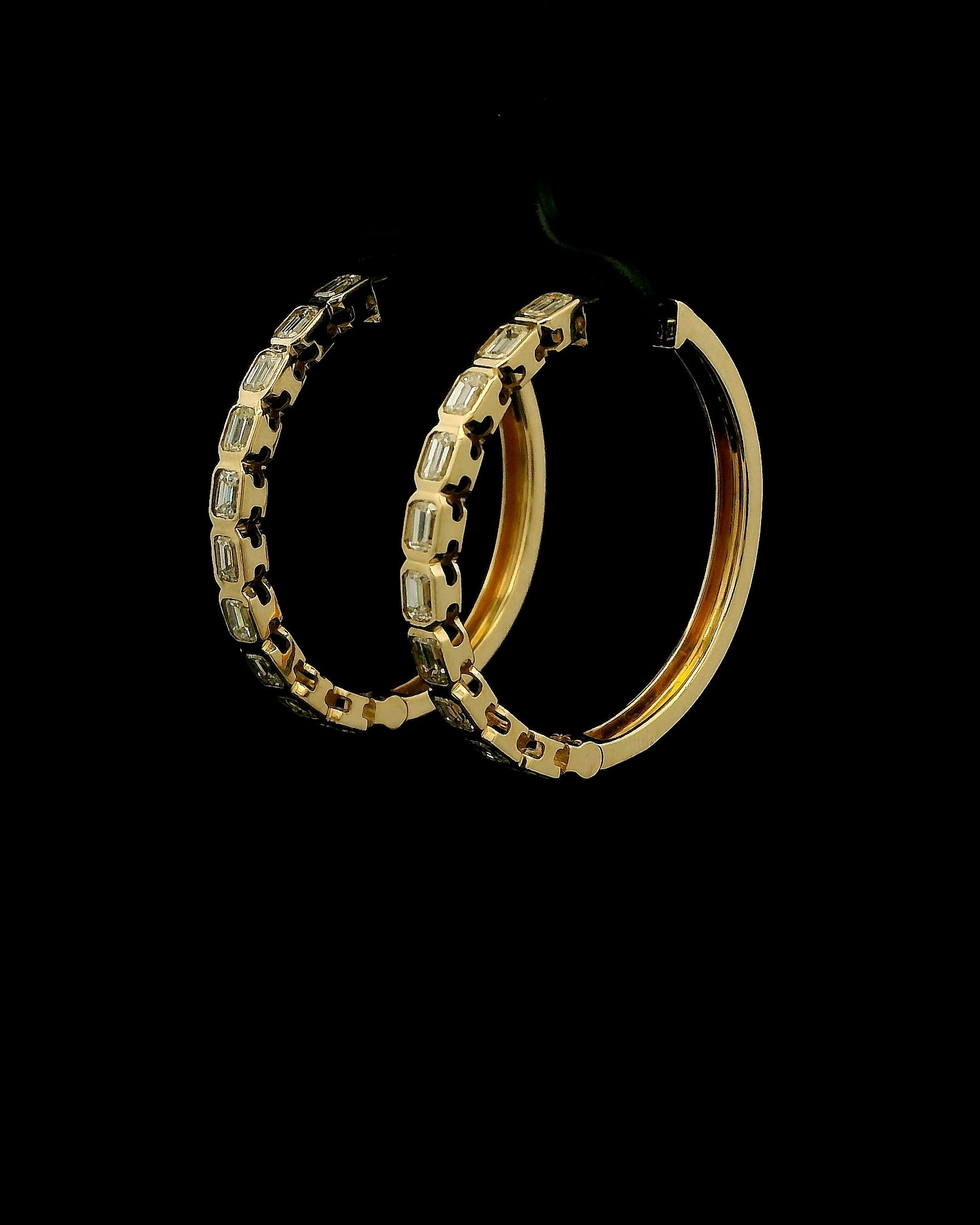 The Eternal Grace Natural Emerald-cut Diamond Hoops