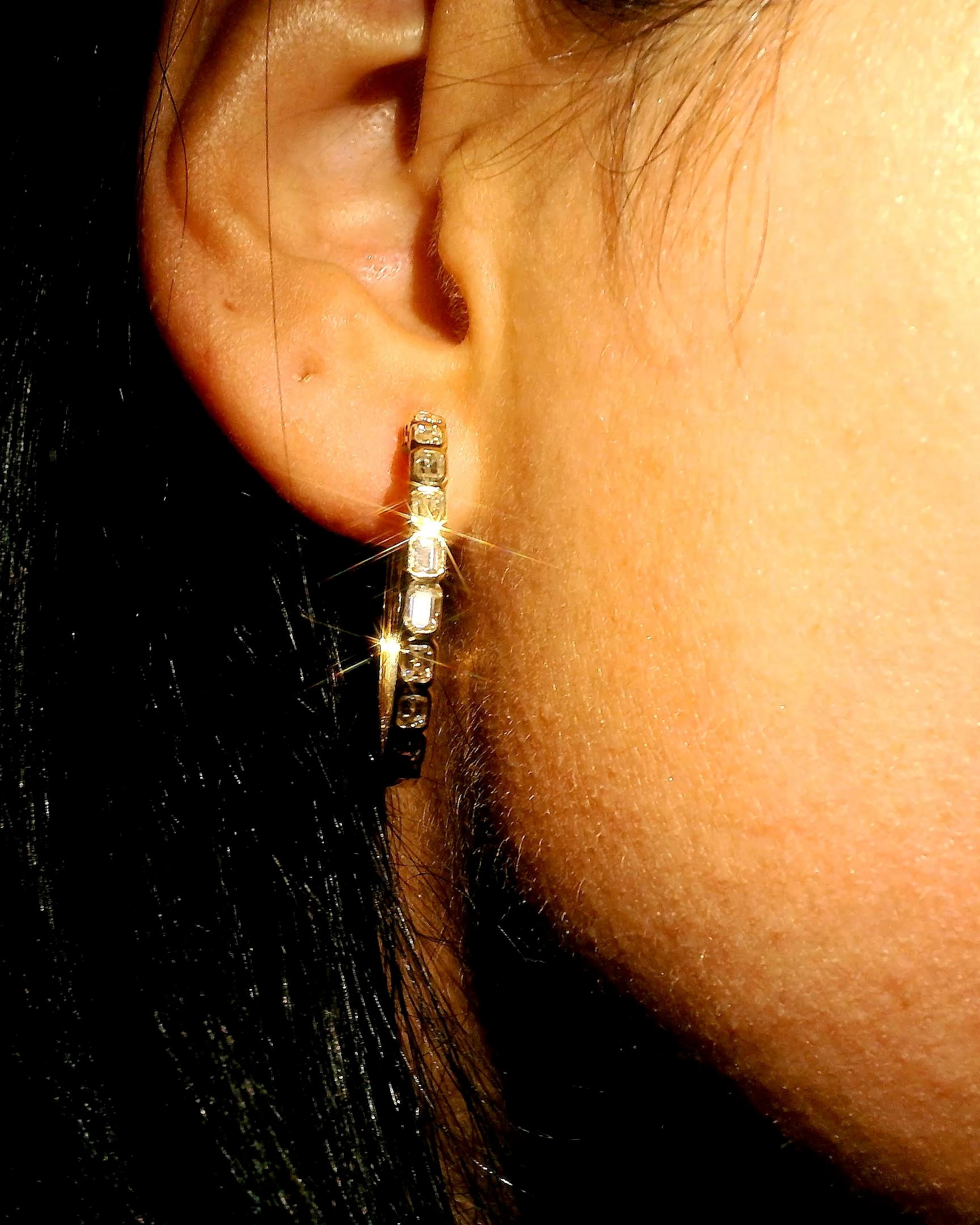 The Eternal Grace Natural Emerald-cut Diamond Hoops