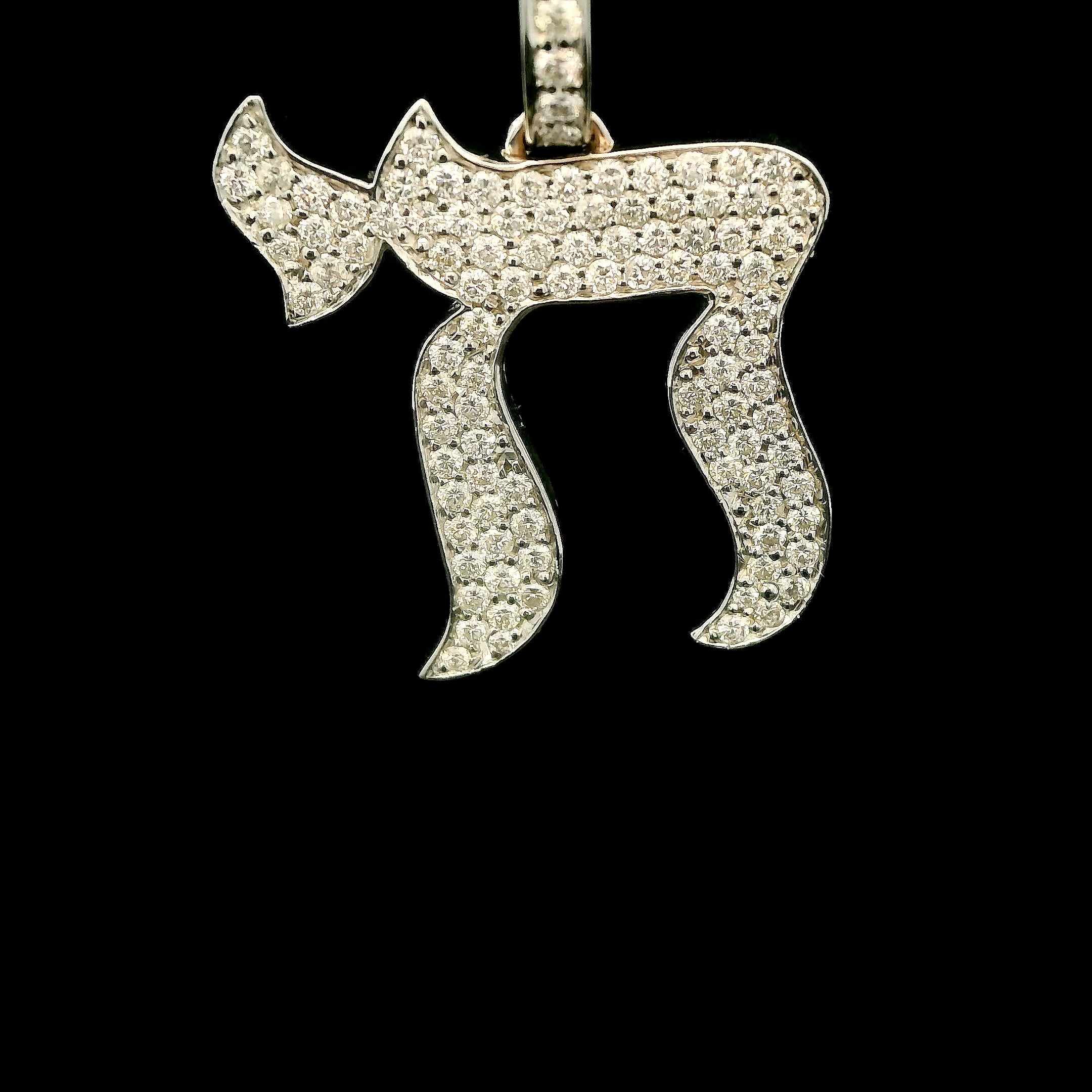 Medium Gold and Diamond Chai Pendant