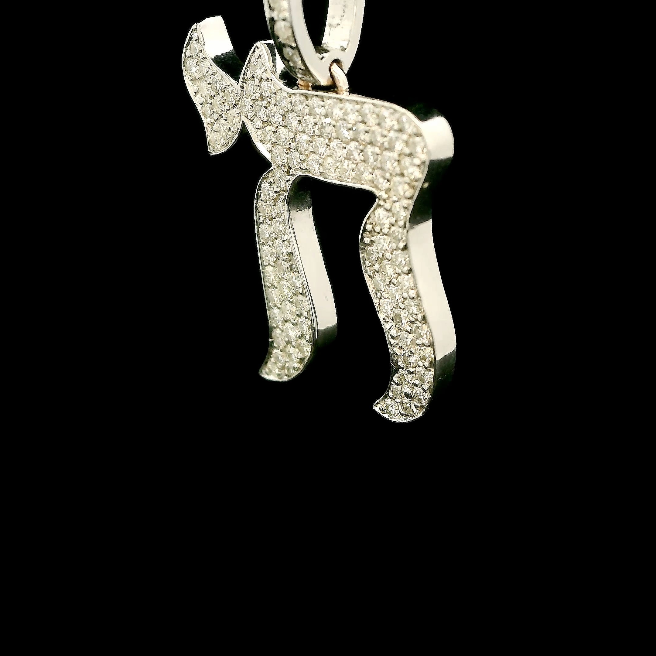 Medium Gold and Diamond Chai Pendant