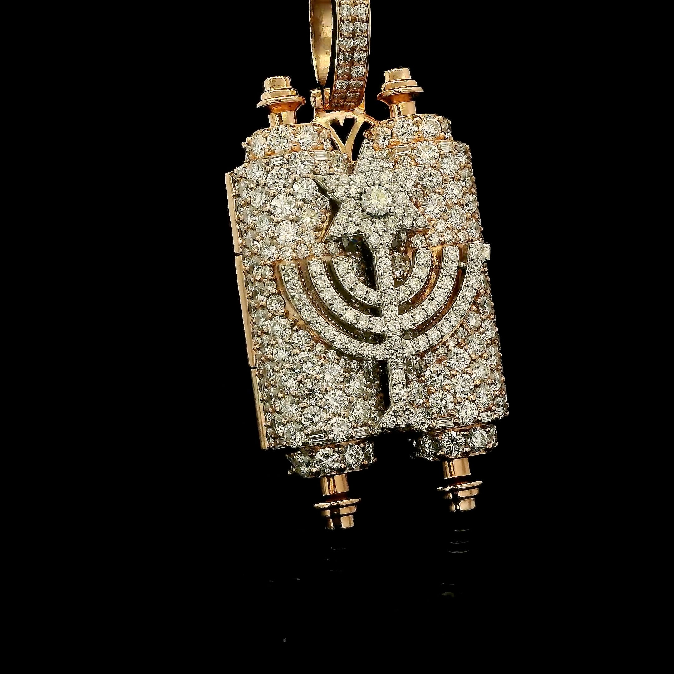 The Eternal Torah Diamond Pendant with Star of David