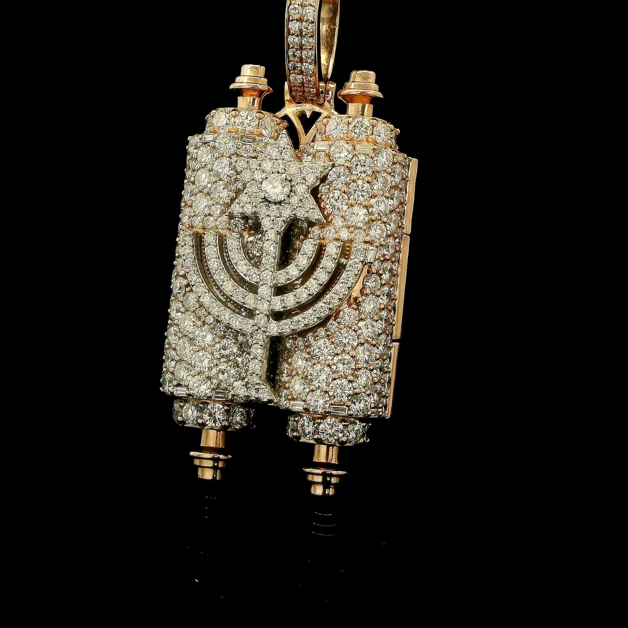 The Eternal Torah Diamond Pendant with Star of David