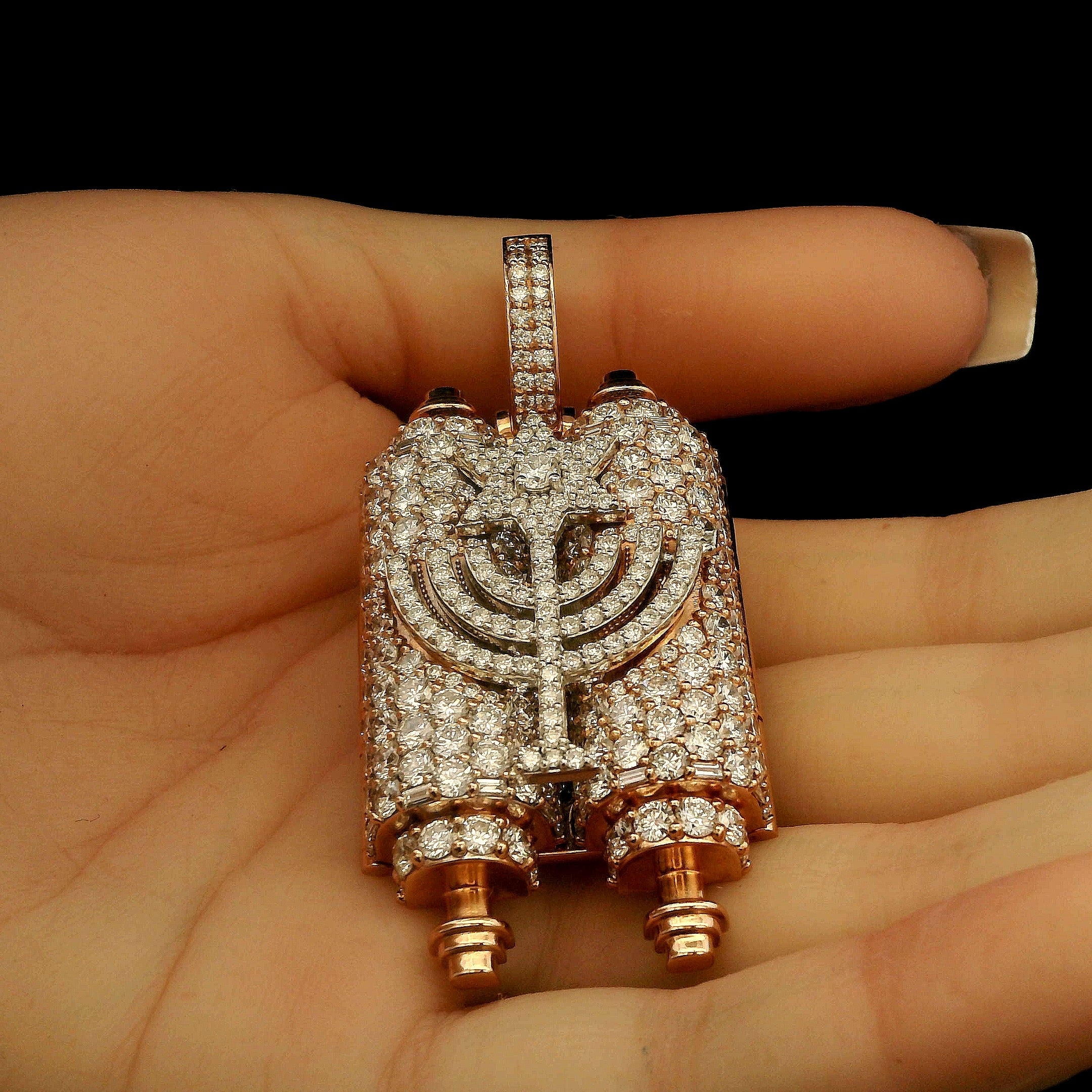 The Eternal Torah Diamond Pendant with Star of David